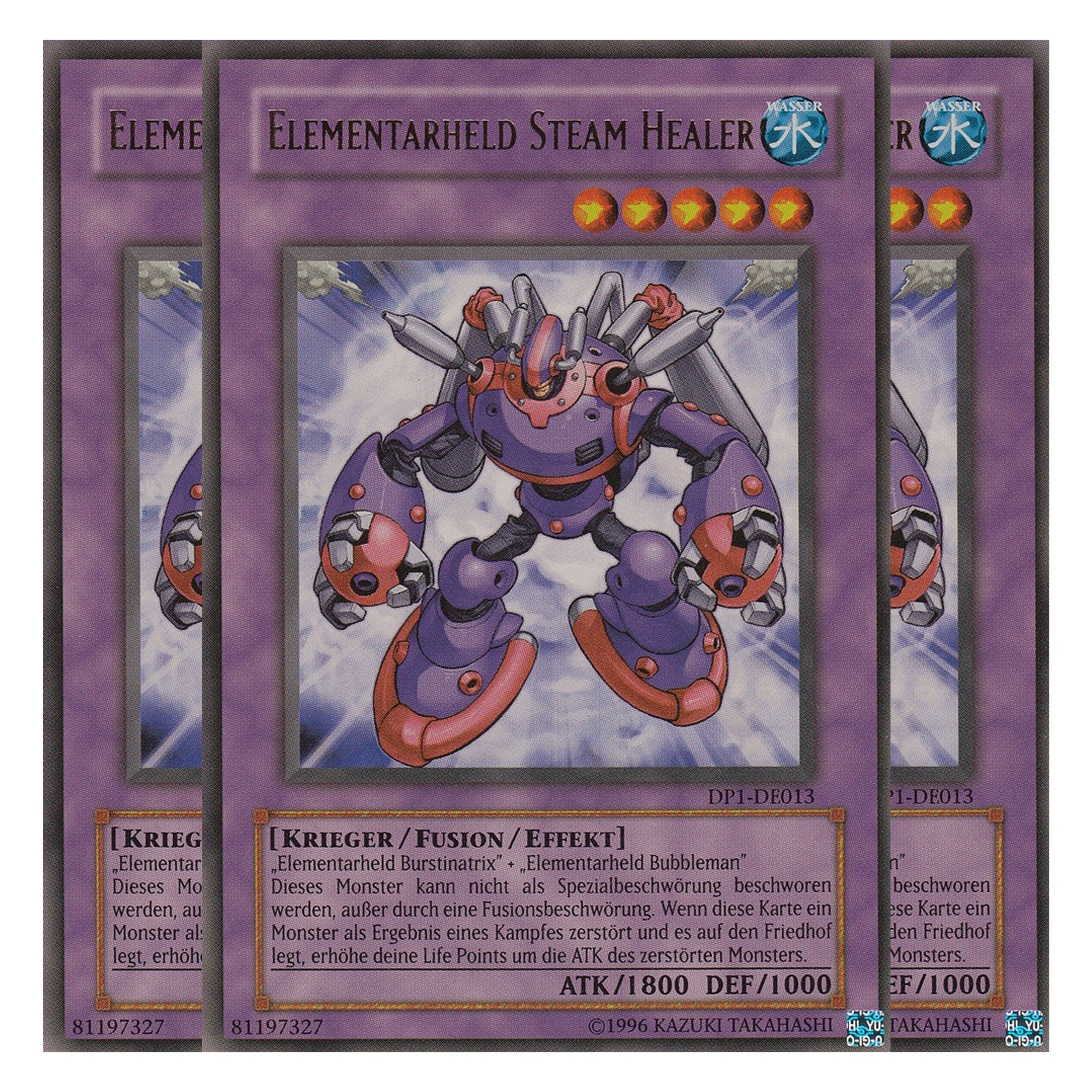 Elementarheld Steam Healer - DP1-DE013 - Ultra Rare - Deutsch - Unlimitiert - Duelist Pack: Jaden Yuki - Playset (3 Kopien)