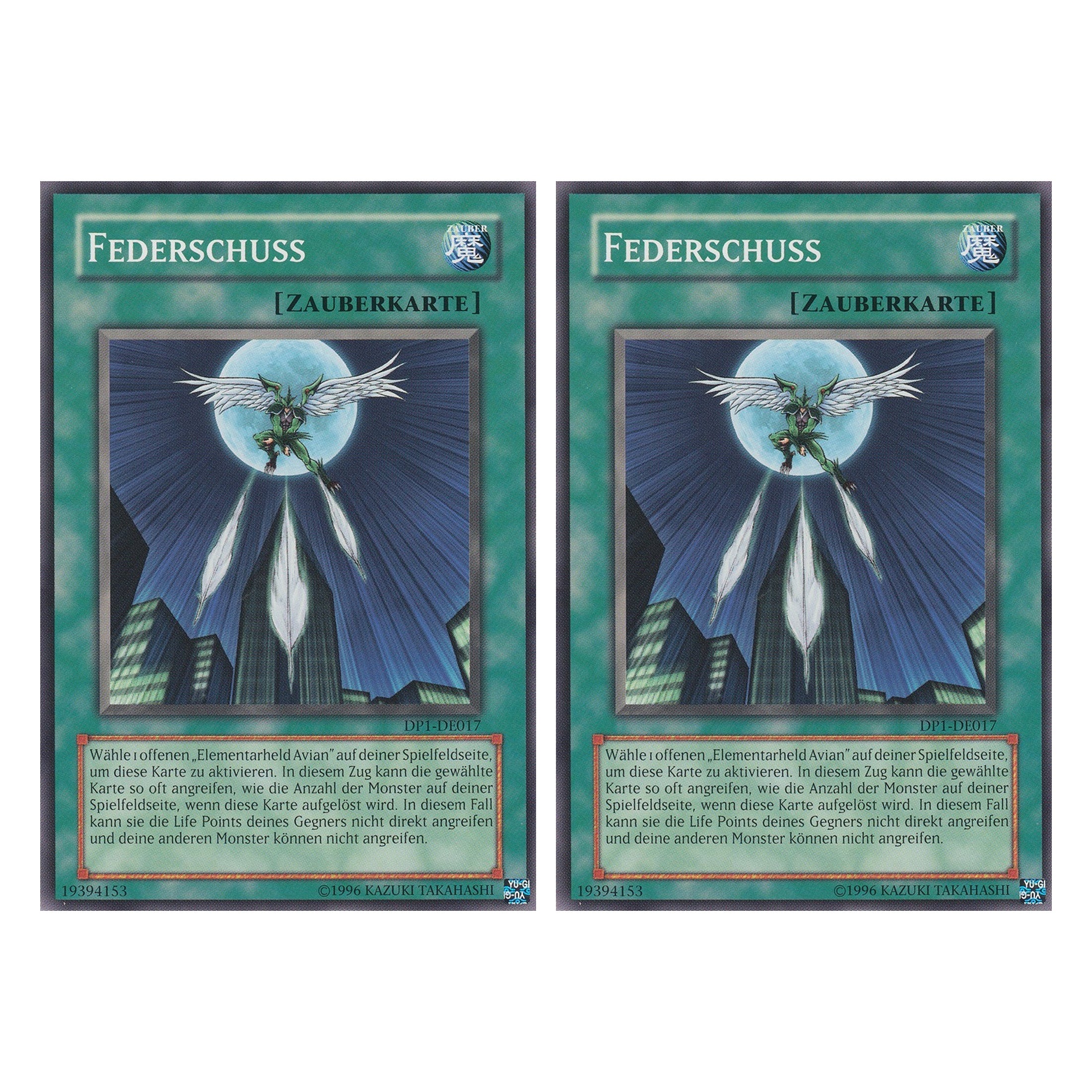 Federschuss - DP1-DE017 - Common - Deutsch - Unlimitiert - Duelist Pack: Jaden Yuki - Duo Set (2 Stück) - Yugioh