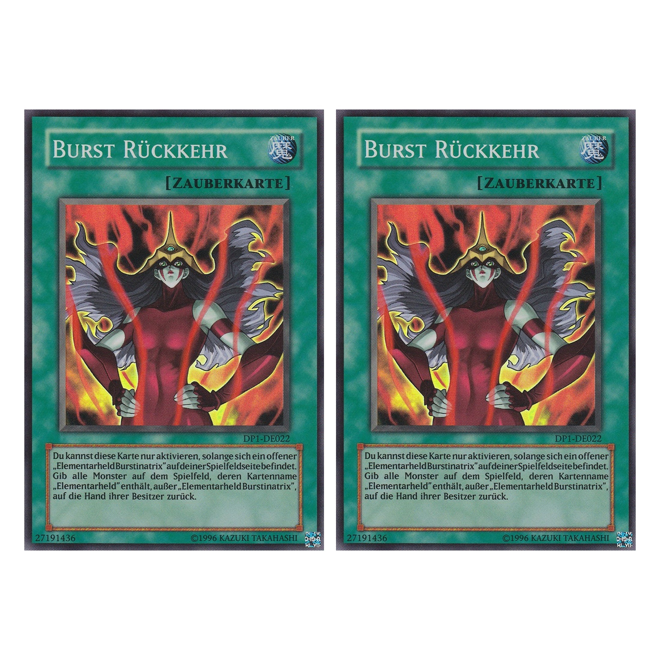 Burst Rückkehr - DP1-DE022 - Super Rare - Deutsch - Unlimitiert - Duelist Pack: Jaden Yuki - Duo Set (2 Stück) - Yugioh