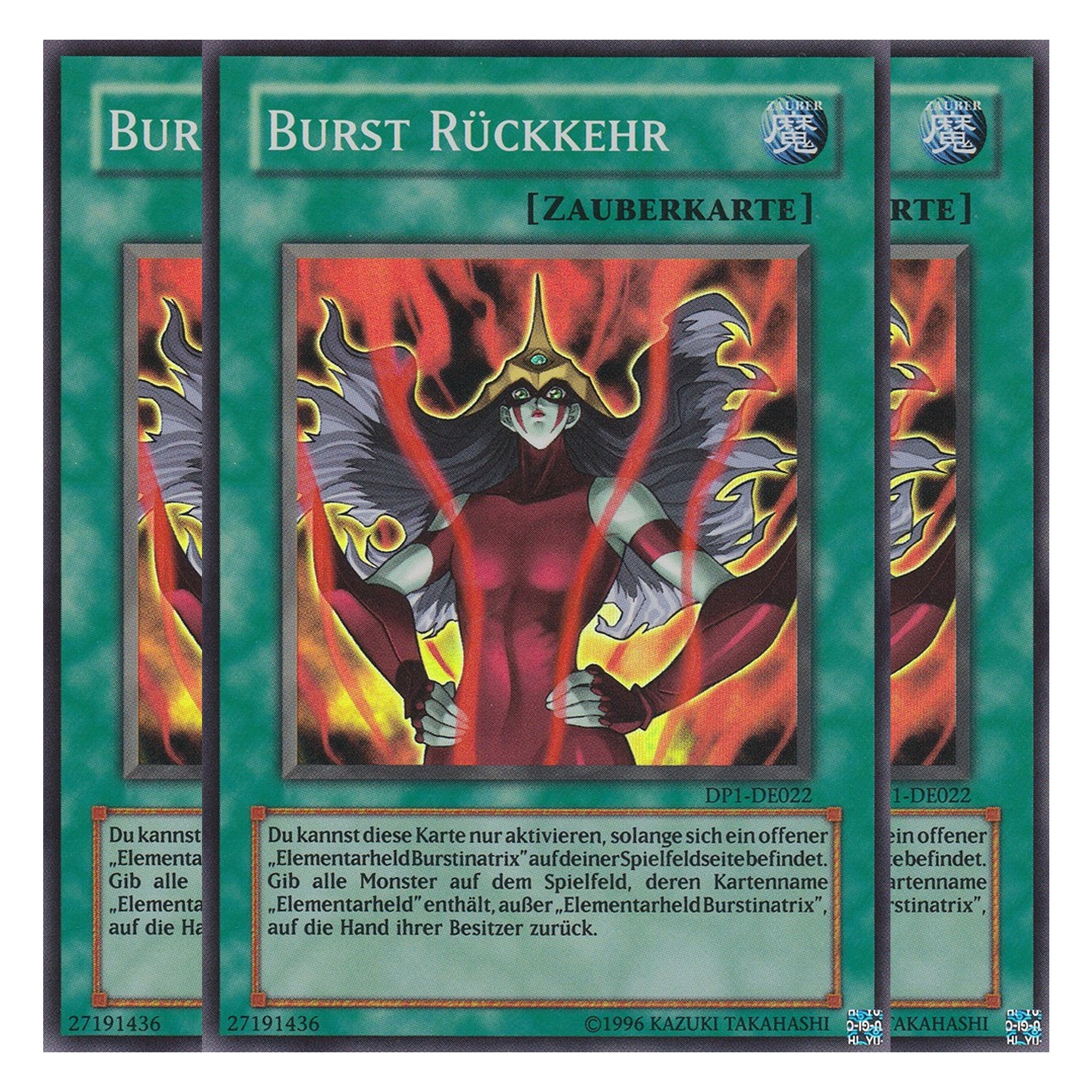 Burst Rückkehr - DP1-DE022 - Super Rare - Deutsch - Unlimitiert - Duelist Pack: Jaden Yuki - Playset (3 Kopien)