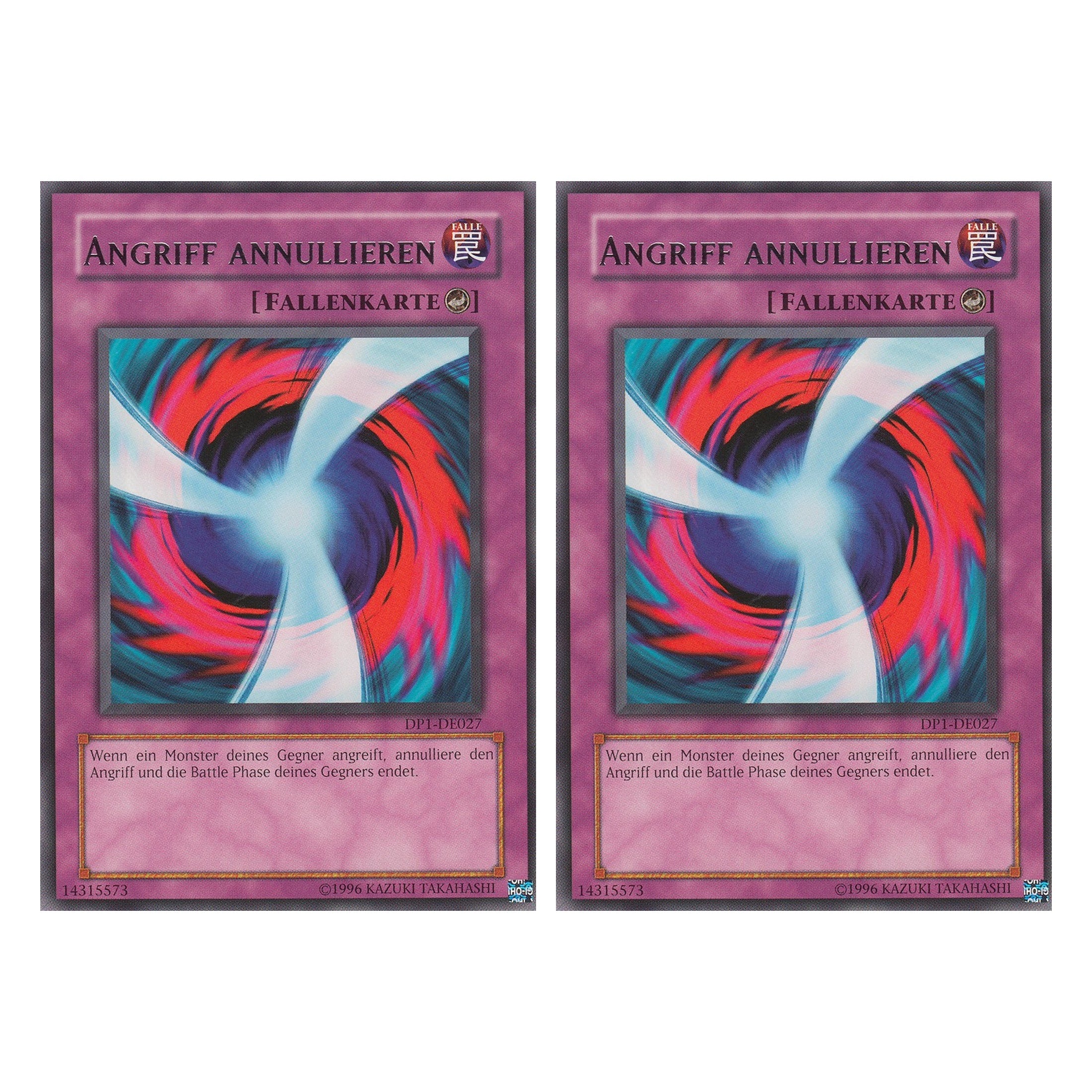 Angriff annullieren - DP1-DE027 - Rare - Deutsch - Unlimitiert - Duelist Pack: Jaden Yuki - Duo Set (2 Stück) - Yugioh