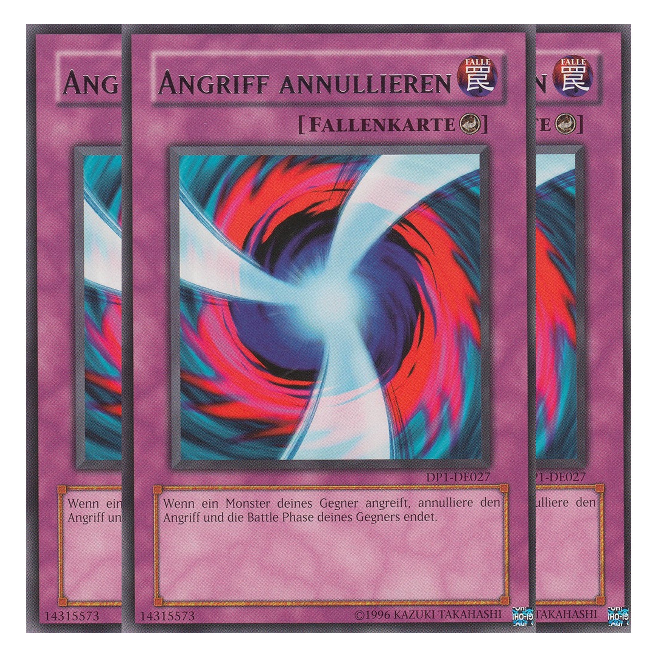 Angriff annullieren - DP1-DE027 - Rare - Deutsch - Unlimitiert - Duelist Pack: Jaden Yuki - Playset (3 Kopien)