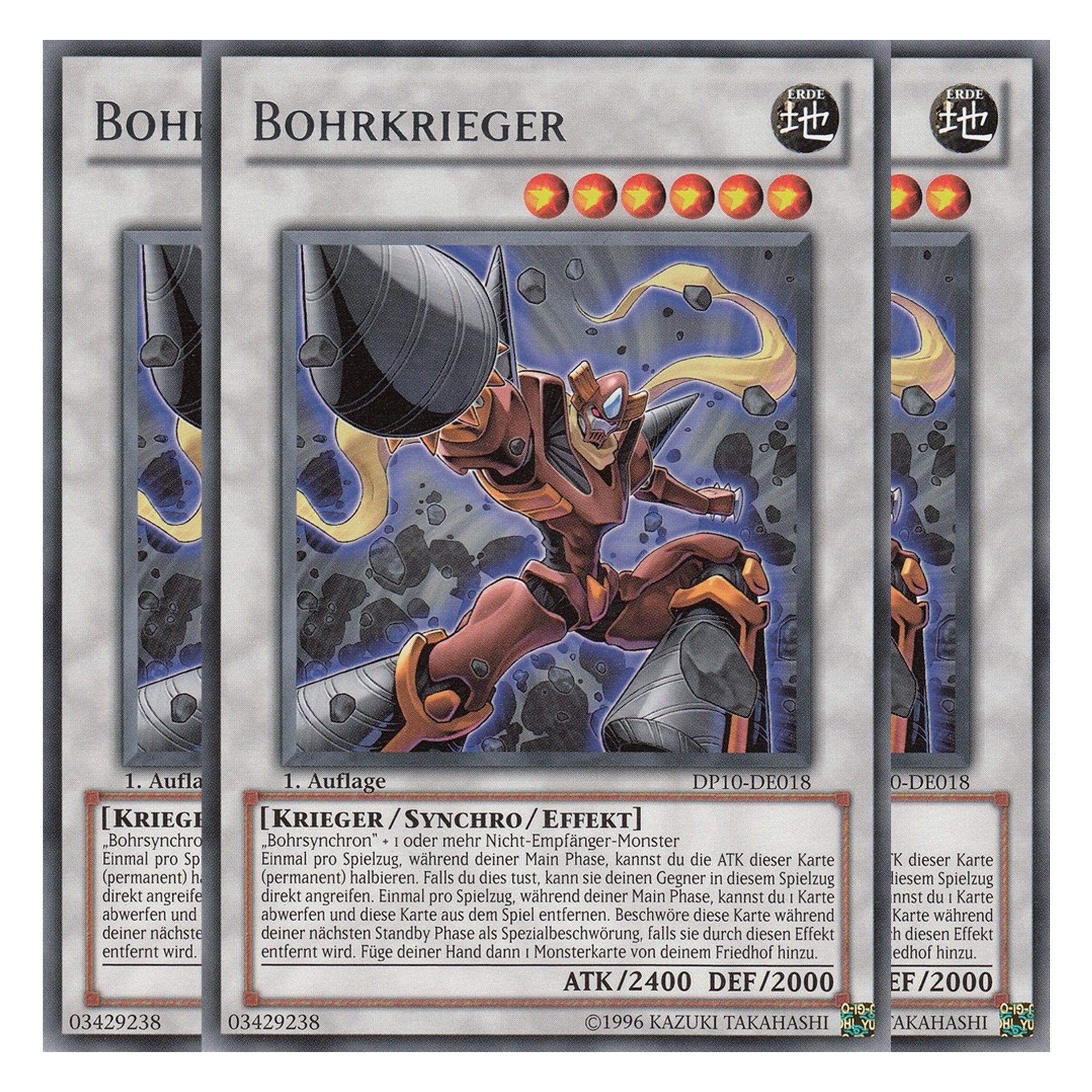 Bohrkrieger - DP10-DE018 - Rare - Deutsch - Unlimitiert - Duelist Pack: Yusei Fudo 3 - Playset (3 Kopien)