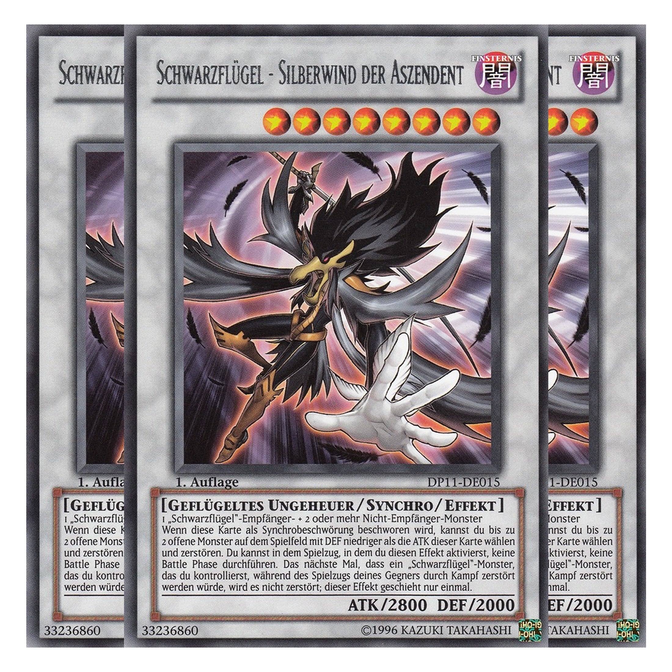 Schwarzflügel - Silberwind der Aszendent - DP11-DE015 - Rare - Deutsch - Unlimitiert - Duelist Pack: Crow - Playset (3 Kopien)