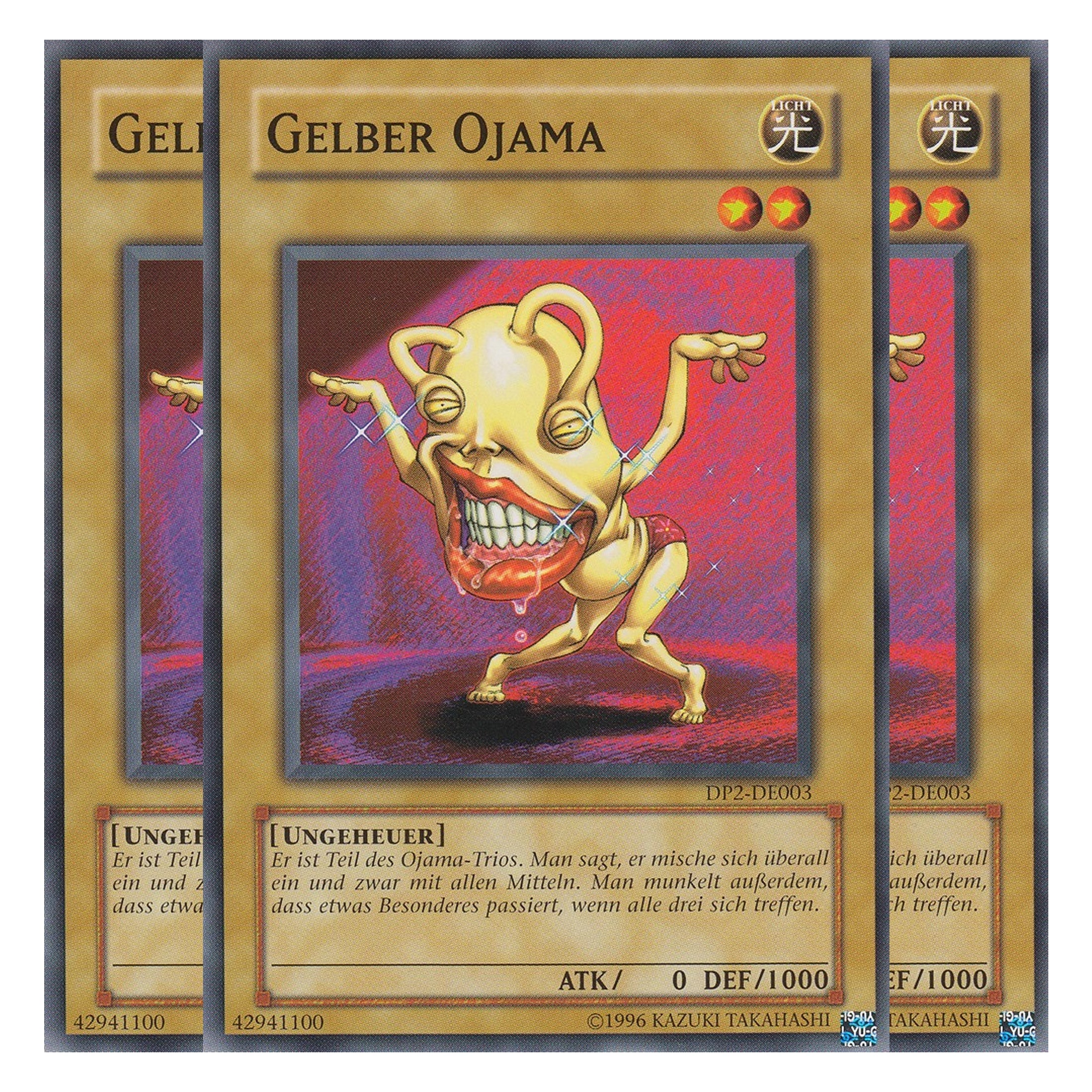 Gelber Ojama - DP2-DE003 - Common - Deutsch - Unlimitiert - Duelist Pack: Chazz Princeton - Playset (3 Kopien)