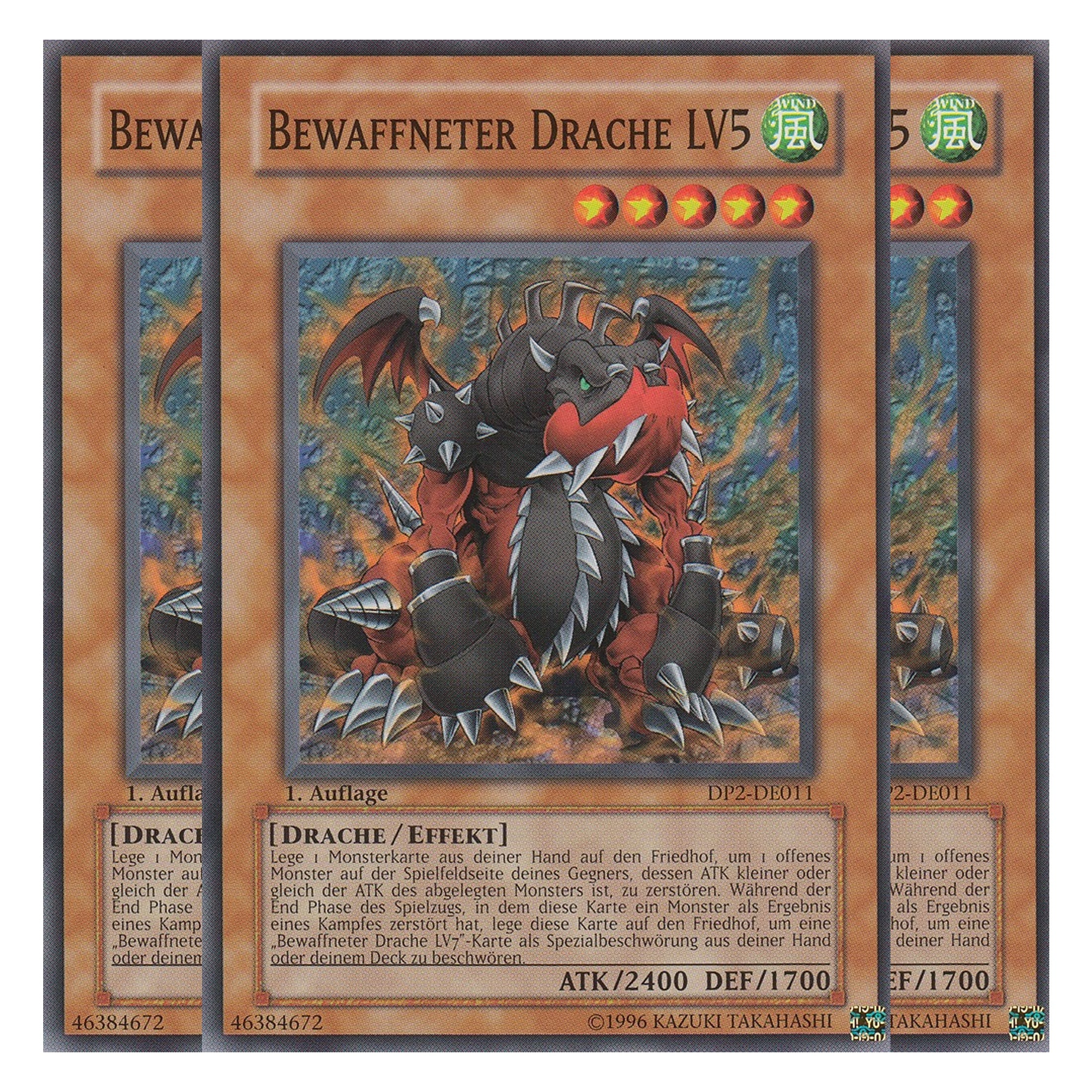Bewaffneter Drache LV5 - DP2-DE011 - Common - Deutsch - Unlimitiert - Duelist Pack: Chazz Princeton - Playset (3 Kopien)