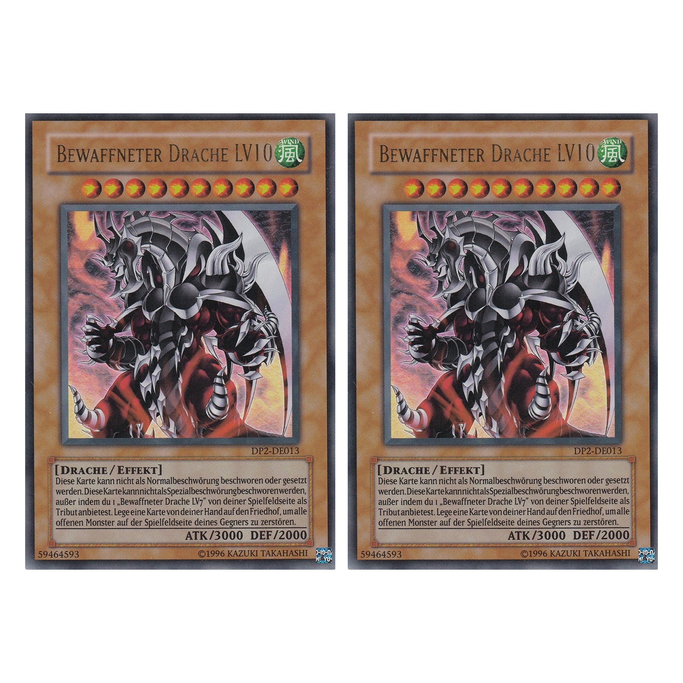 Bewaffneter Drache LV10 - DP2-DE013 - Ultra Rare - Deutsch - Unlimitiert - Duelist Pack: Chazz Princeton - Duo Set (2 Stück) - Yugioh