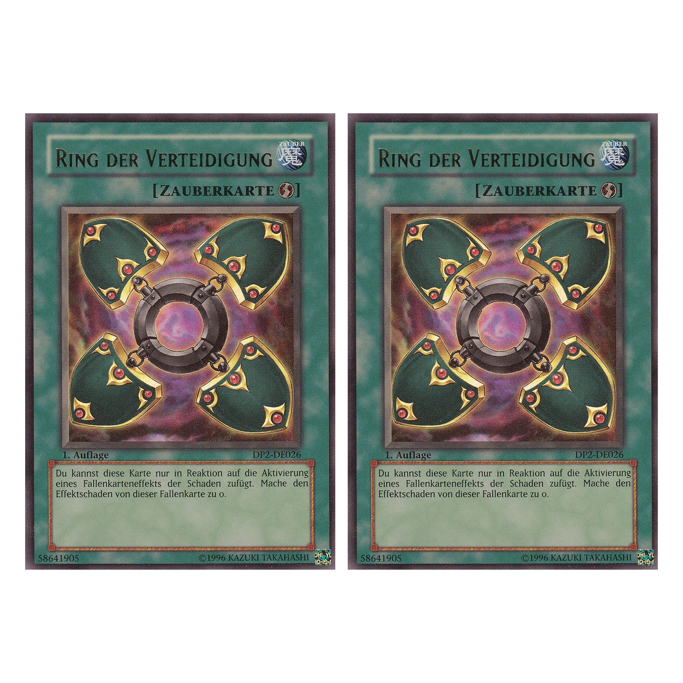 Ring der Verteidigung - DP2-DE026 - Ultra Rare - Deutsch - Unlimitiert - Duelist Pack: Chazz Princeton - Duo Set (2 Stück) - Yugioh