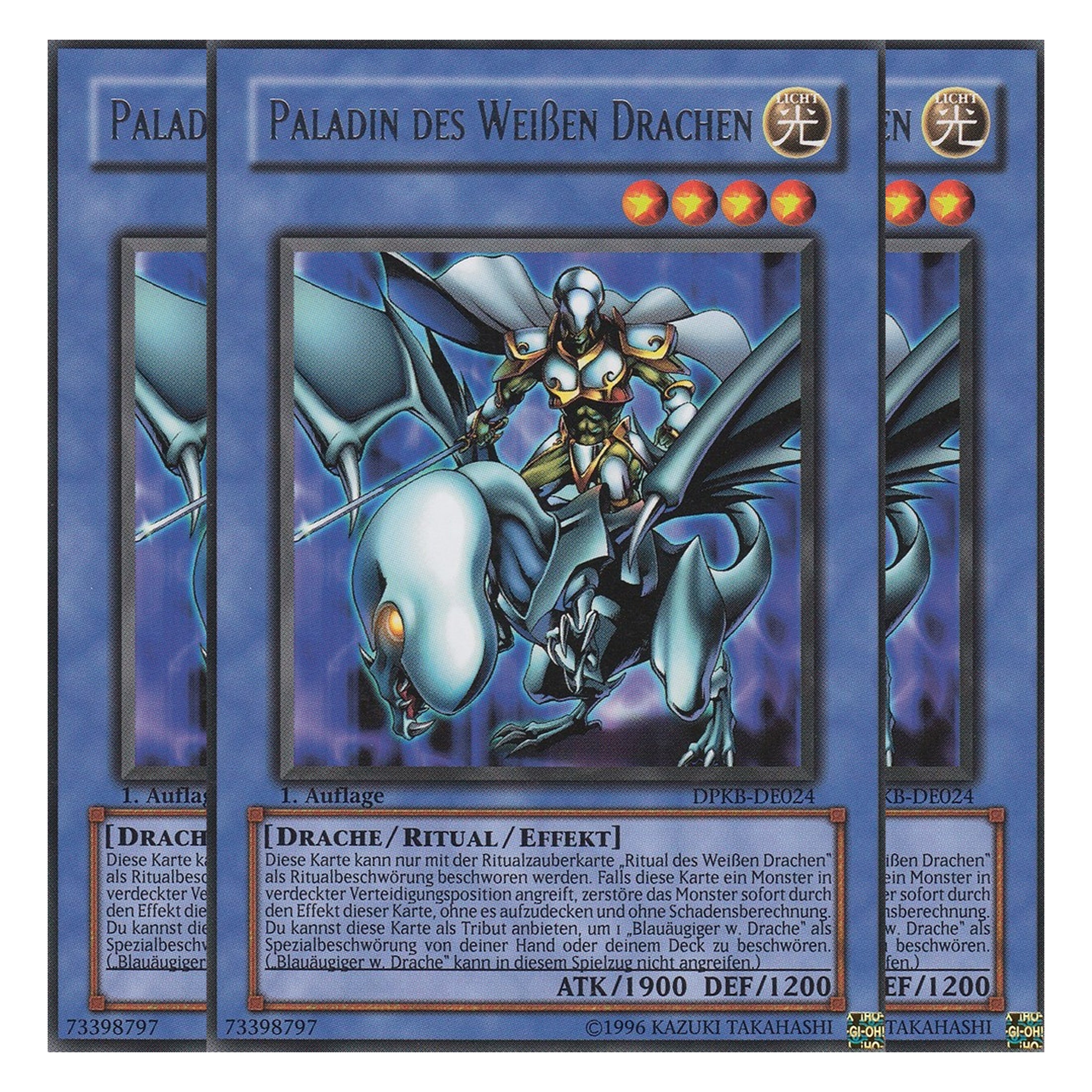 Paladin des Weißen Drachen - DPKB-DE024 - Rare - Deutsch - 1. Auflage - Duelist Pack: Kaiba - Playset (3 Kopien)