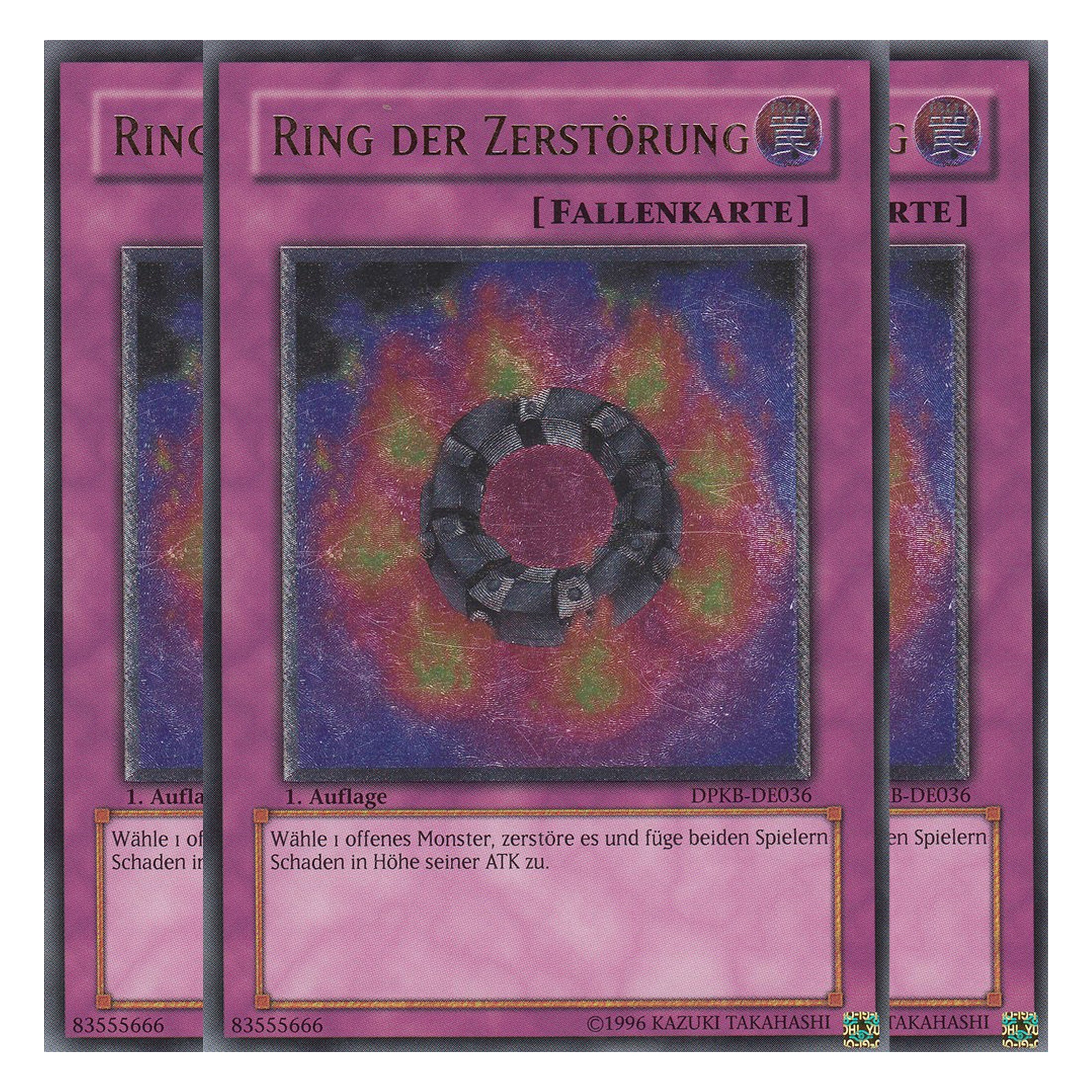 Ring der Zerstörung - DPKB-DE036 - Ultimate Rare - Deutsch - 1. Auflage - Duelist Pack: Kaiba - Playset (3 Kopien)