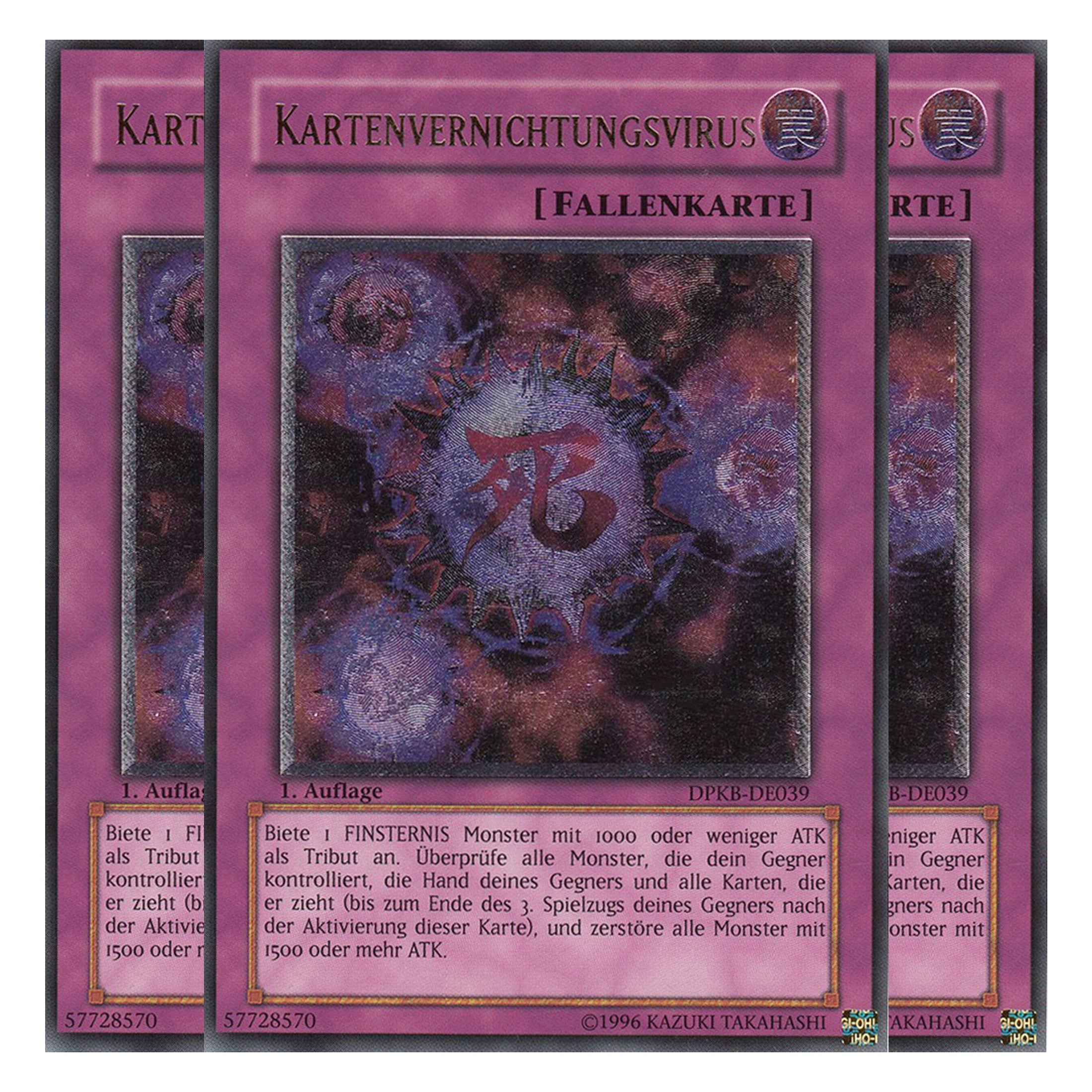 Kartenvernichtungsvirus - DPKB-DE039 - Ultimate Rare - Deutsch - 1. Auflage - Duelist Pack: Kaiba - Playset (3 Kopien)