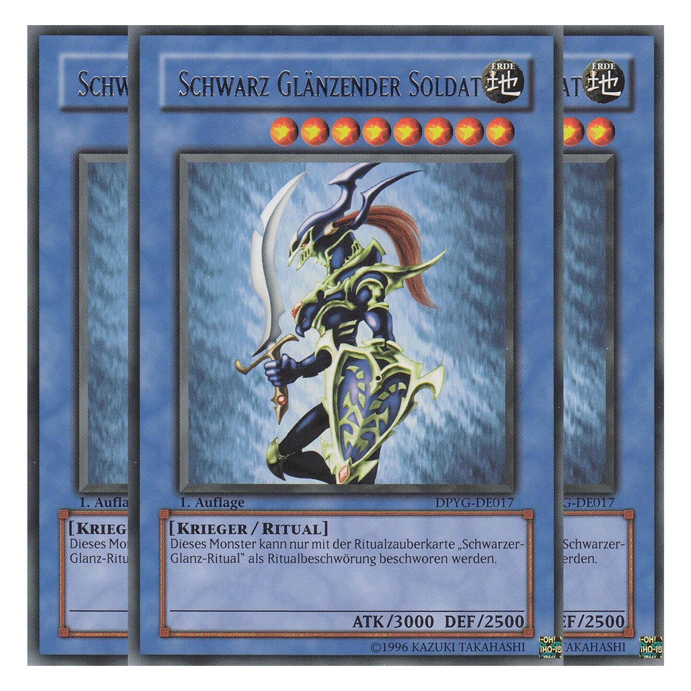 Schwarz glänzender Soldat - DPYG-DE017 - Rare - Deutsch - 1. Auflage - Duelist Pack: Yugi - Playset (3 Kopien)