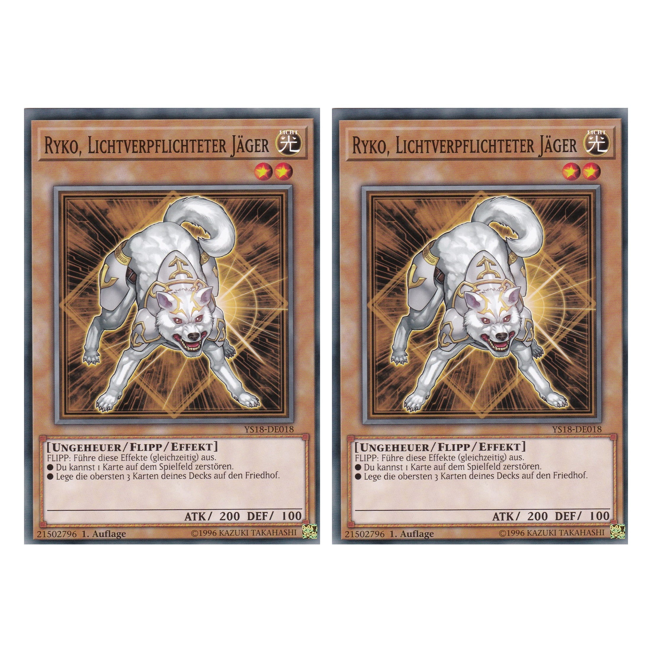 Ryko, Lichtverpflichteter Jäger - YS18-DE018 - Common - Deutsch - 1. Auflage - Starter Deck: Codebreaker - Duo Set (2 Stück) - Yugioh