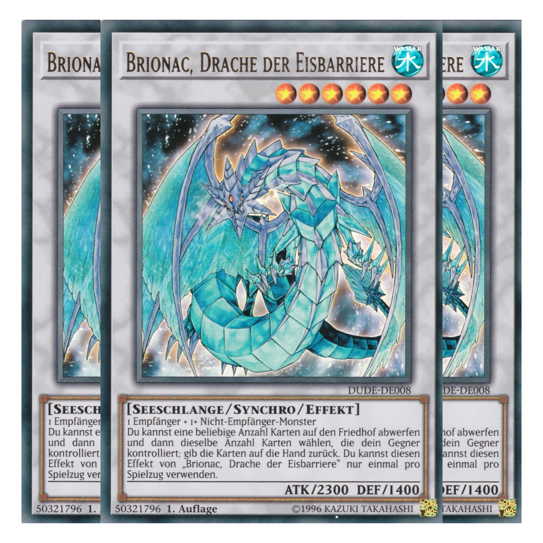 Brionac, Drache der Eisbarriere - DUDE-DE008 - Ultra Rare - Deutsch - 1. Auflage - Duel Devastator - Playset (3 Kopien)
