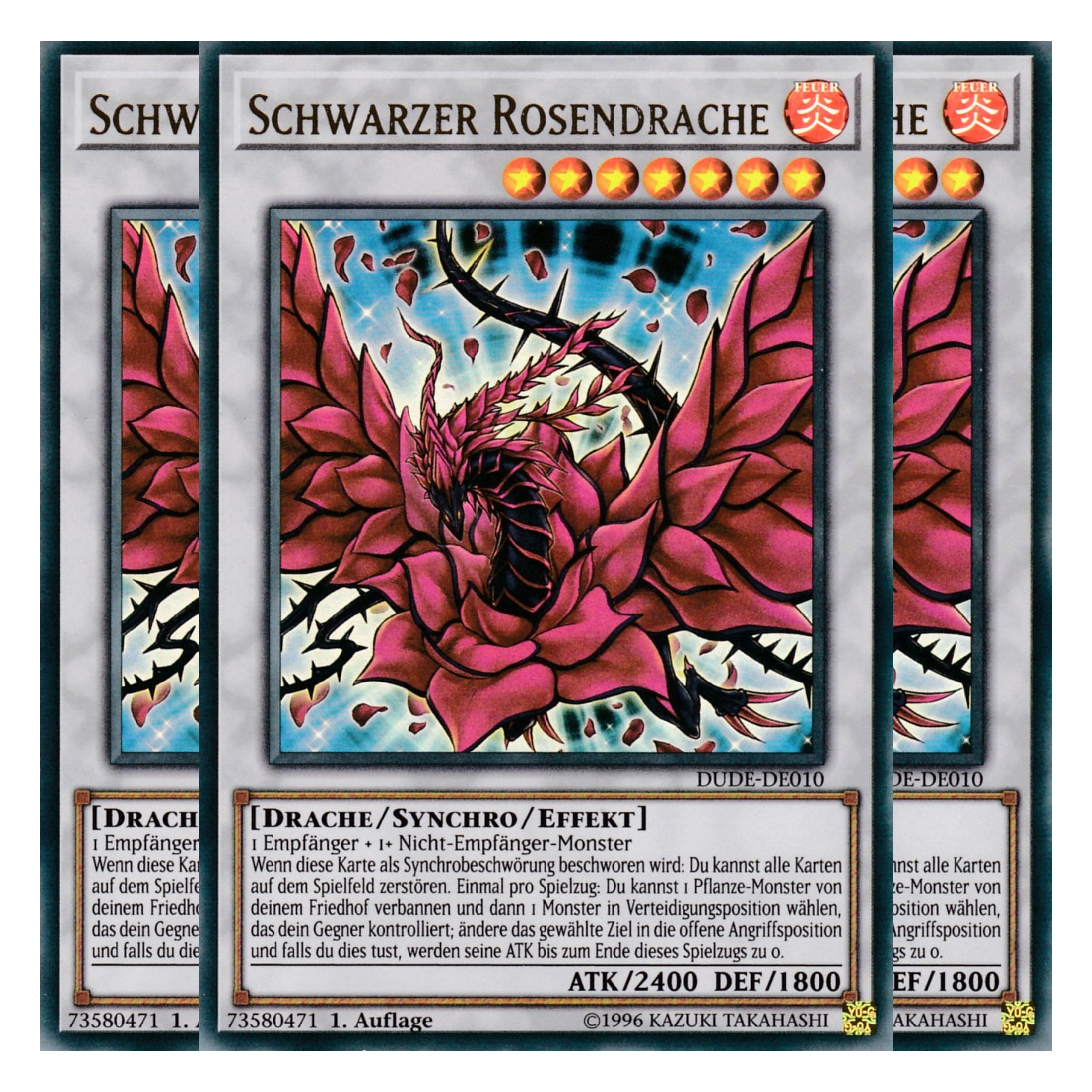 Schwarzer Rosendrache - DUDE-DE010 - Ultra Rare - Deutsch - 1. Auflage - Duel Devastator - Playset (3 Kopien)