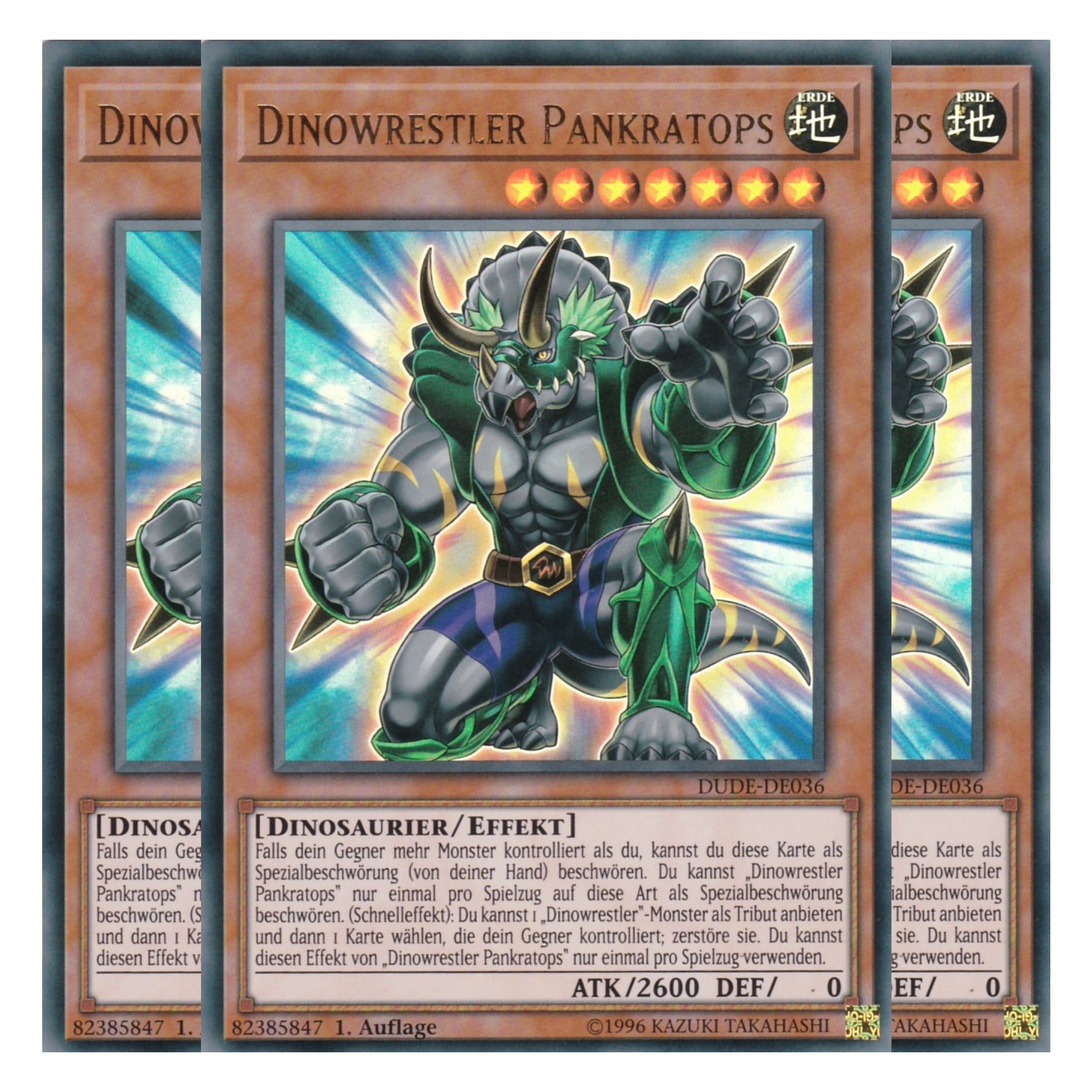 Dinowrestler Pankratops - DUDE-DE036 - Ultra Rare - Deutsch - 1. Auflage - Duel Devastator - Playset (3 Kopien)