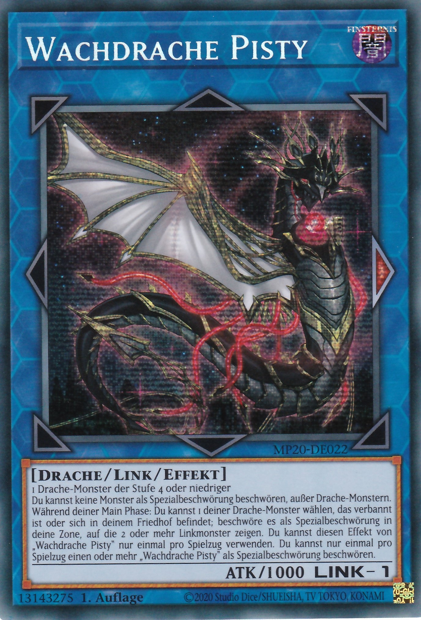 Wachdrache Pisty - MP20-DE022 - Prismatic Secret Rare - Deutsch - 1. Auflage - 2041 Tin of Lost Memories Mega Pack