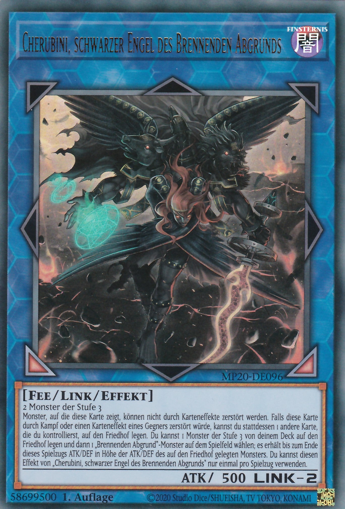 Cherubini, schwarzer Engel des Brennenden Abgrunds - MP20-DE096 - Ultra Rare - Deutsch - 1. Auflage - 2115 Tin of Lost Memories Mega Pack