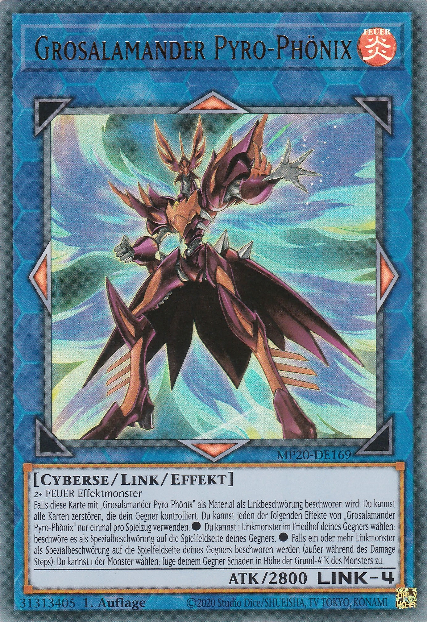 Grosalamander Pyro-Phönix - MP20-DE169 - Ultra Rare - Deutsch - 1. Auflage - 2188 Tin of Lost Memories Mega Pack