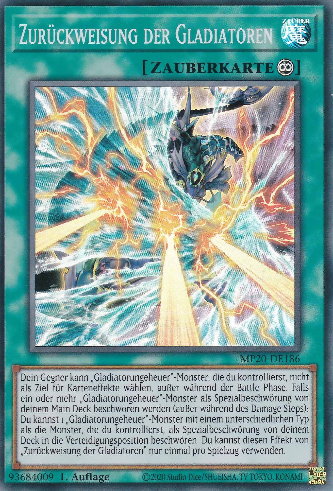 Zurückweisung der Gladiatoren - MP20-DE186 - Super Rare - Deutsch - 1. Auflage - 2205 Tin of Lost Memories Mega Pack