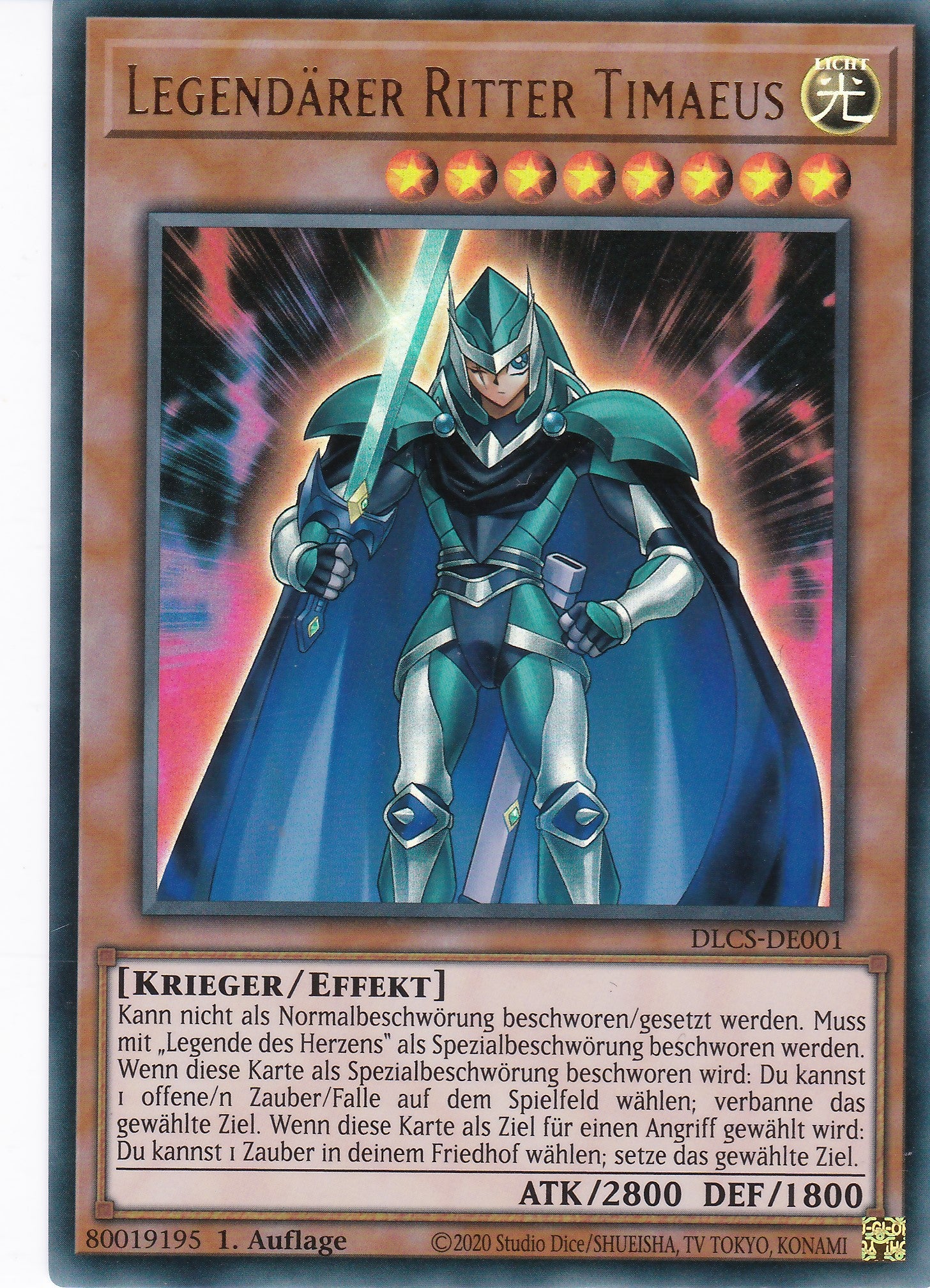 Legendärer Ritter Timaeus - DLCS-DE001 - Ultra Rare - Deutsch - 1. Auflage - Dragons of Legend: The Complete Series