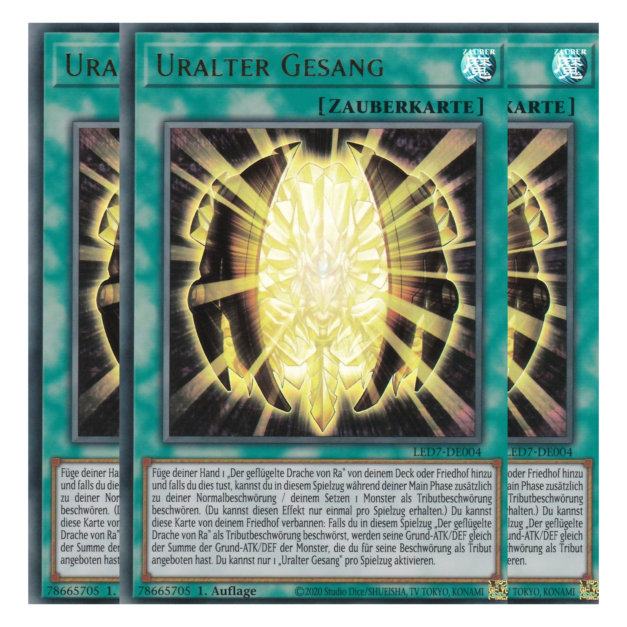 Uralter Gesang - LED7-DE004 - Ultra Rare - Deutsch - Unlimitiert - Legendary Duelists: Rage of Ra - Playset (3 Kopien)