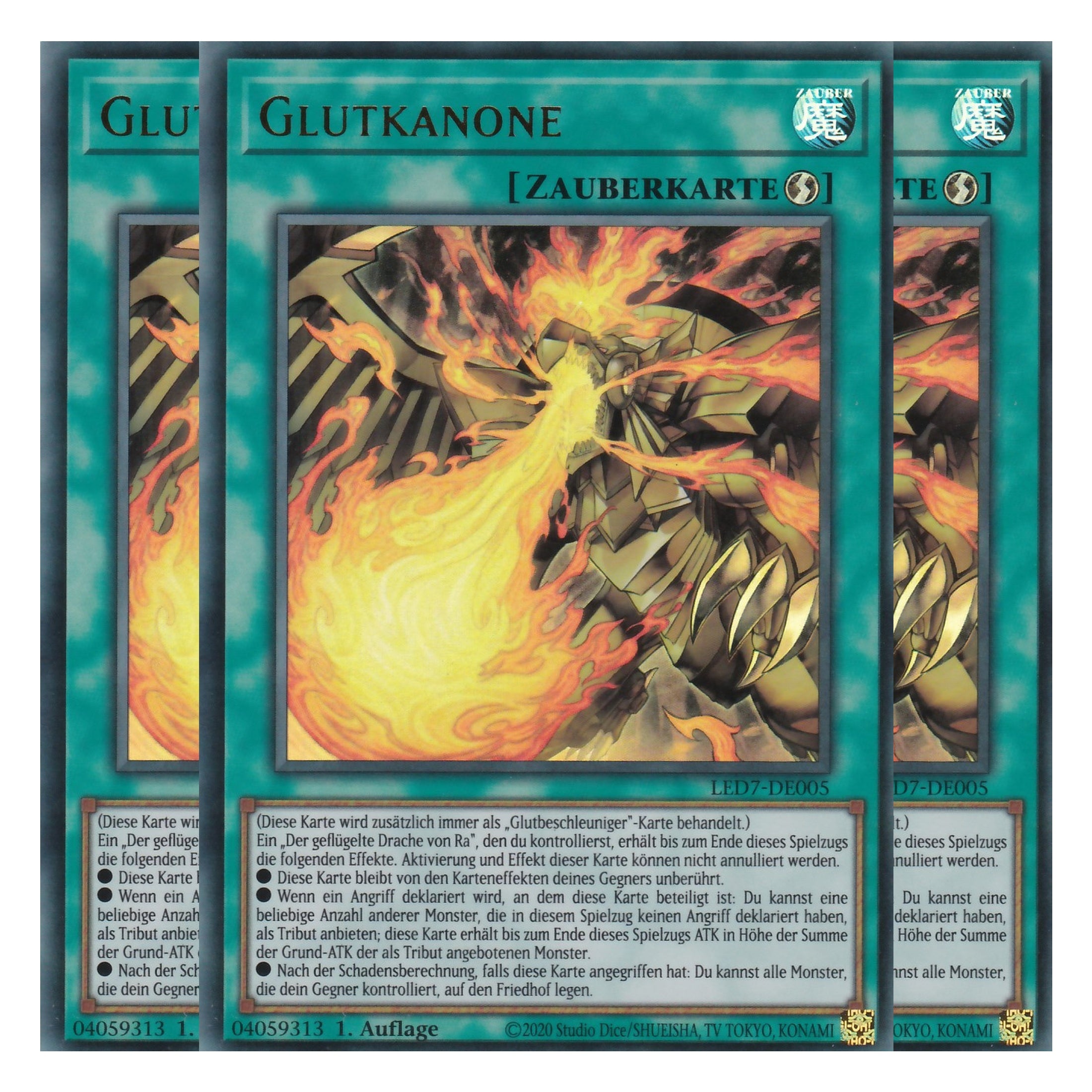 Glutkanone - LED7-DE005 - Ultra Rare - Deutsch - Unlimitiert - Legendary Duelists: Rage of Ra - Playset (3 Kopien)