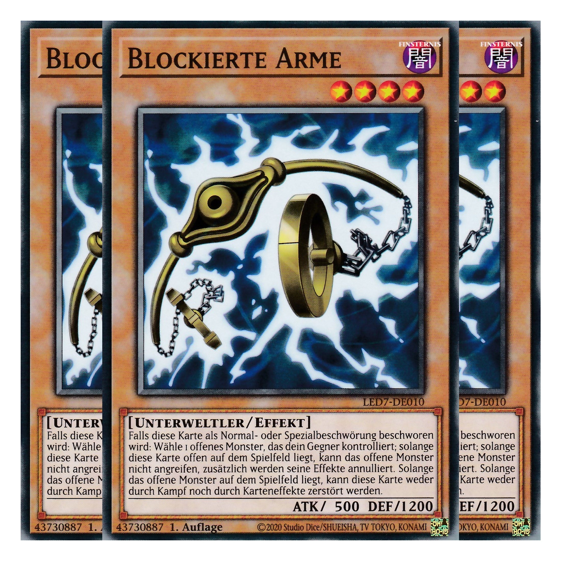 Blockierte Arme - LED7-DE010 - Common - Deutsch - Unlimitiert - Legendary Duelists: Rage of Ra - Playset (3 Kopien)