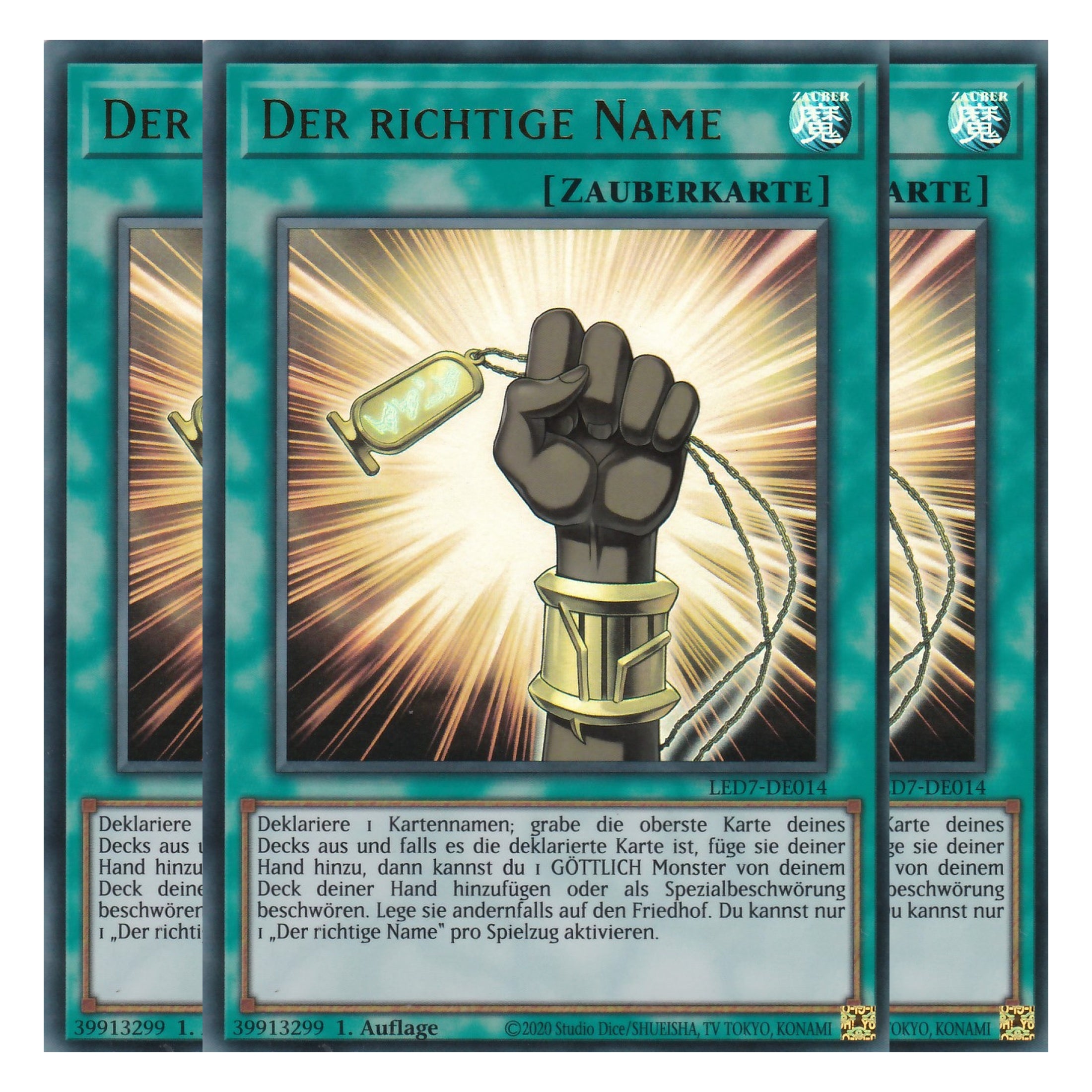 Der richtige Name - LED7-DE014 - Ultra Rare - Deutsch - Unlimitiert - Legendary Duelists: Rage of Ra - Playset (3 Kopien)