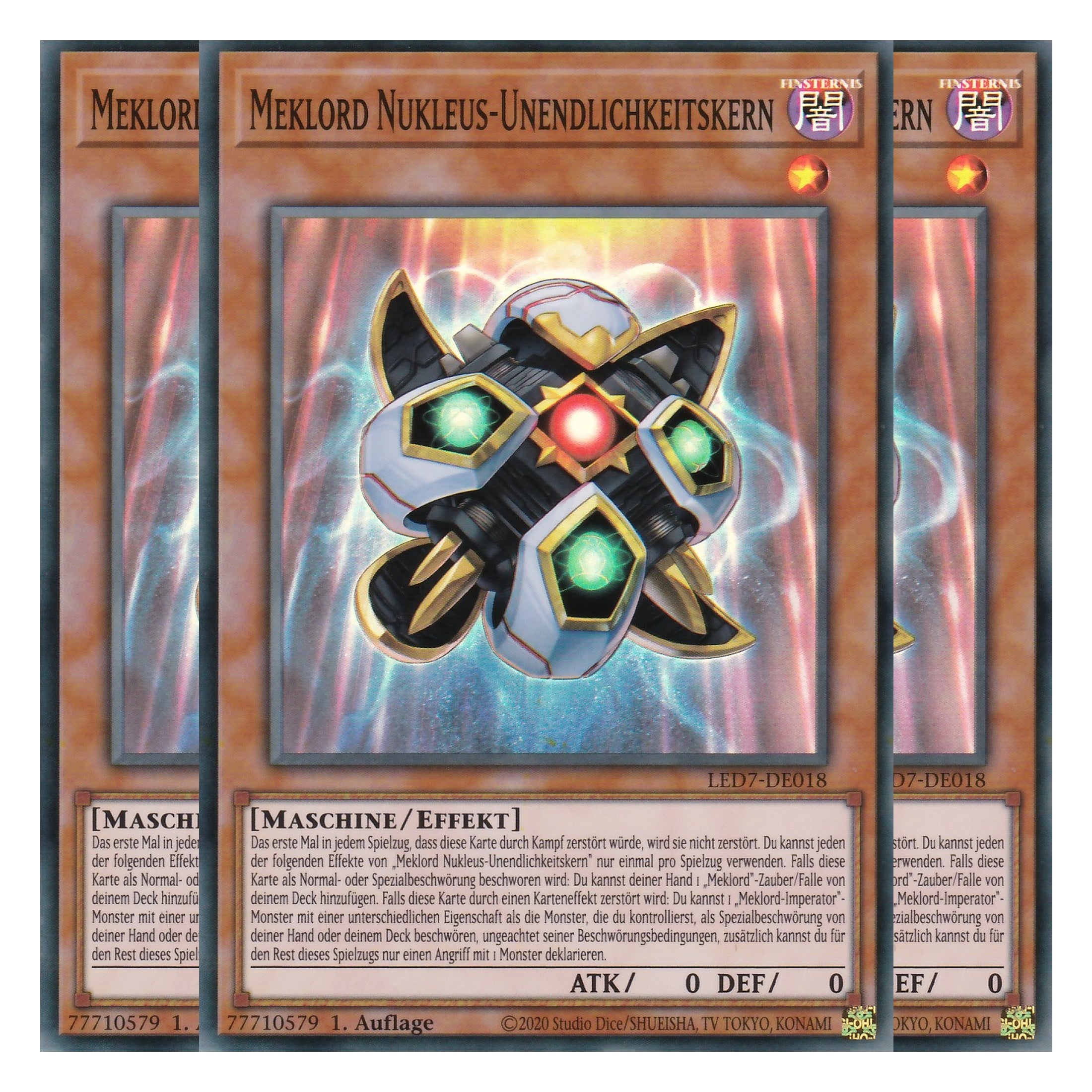 Meklord Nukleus-Unendlichkeitskern - LED7-DE018 - Super Rare - Deutsch - Unlimitiert - Legendary Duelists: Rage of Ra - Playset (3 Kopien)