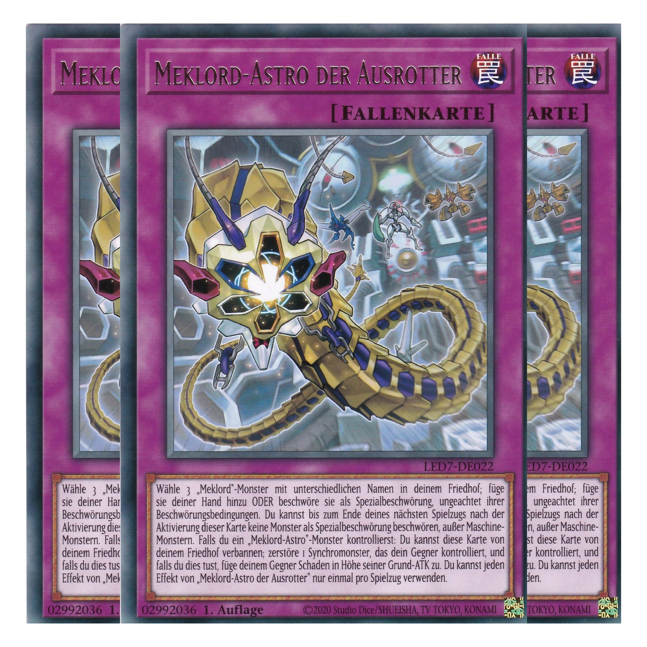 Meklord-Astro der Ausrotter - LED7-DE022 - Rare - Deutsch - Unlimitiert - Legendary Duelists: Rage of Ra - Playset (3 Kopien)