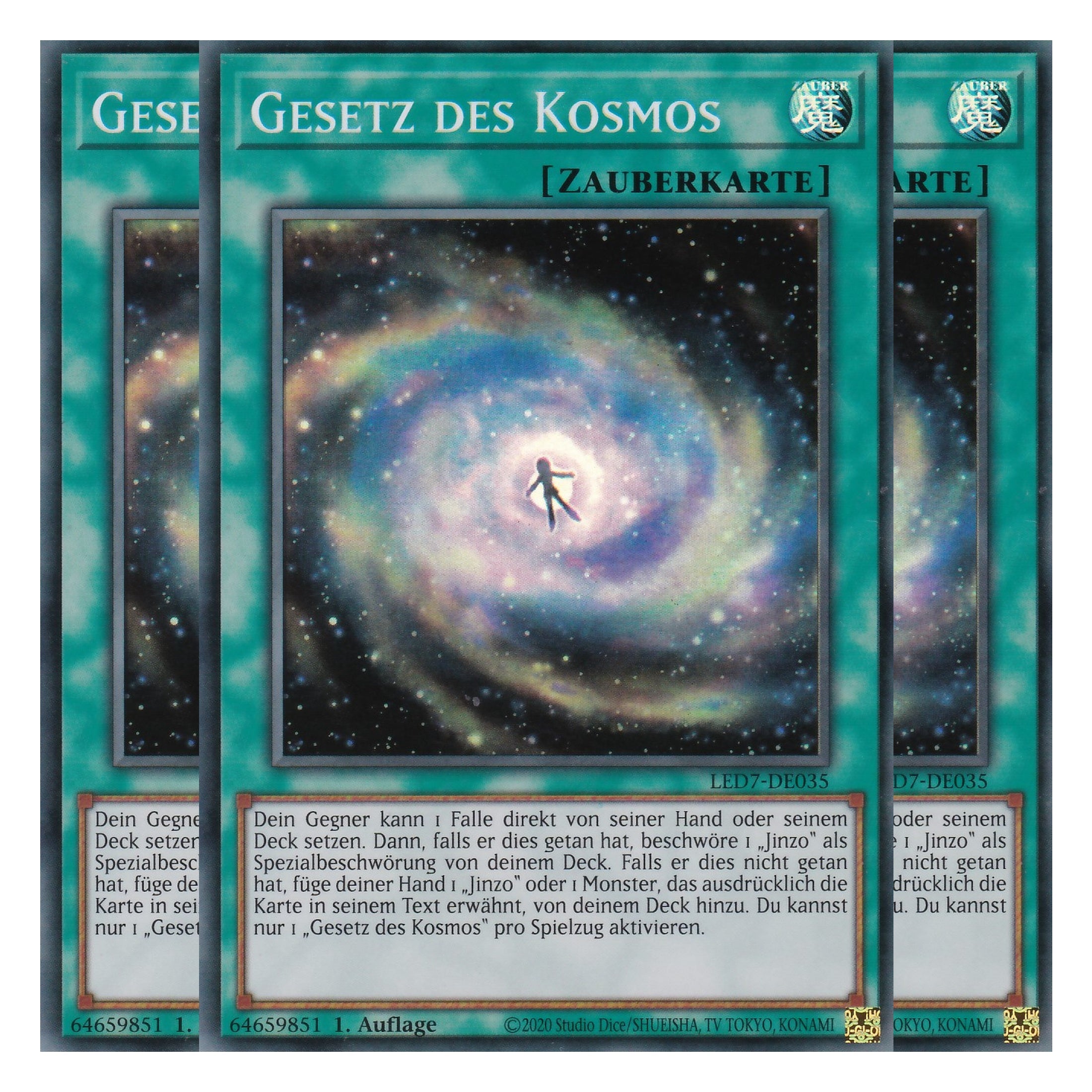 Gesetz des Kosmos - LED7-DE035 - Super Rare - Deutsch - Unlimitiert - Legendary Duelists: Rage of Ra - Playset (3 Kopien)