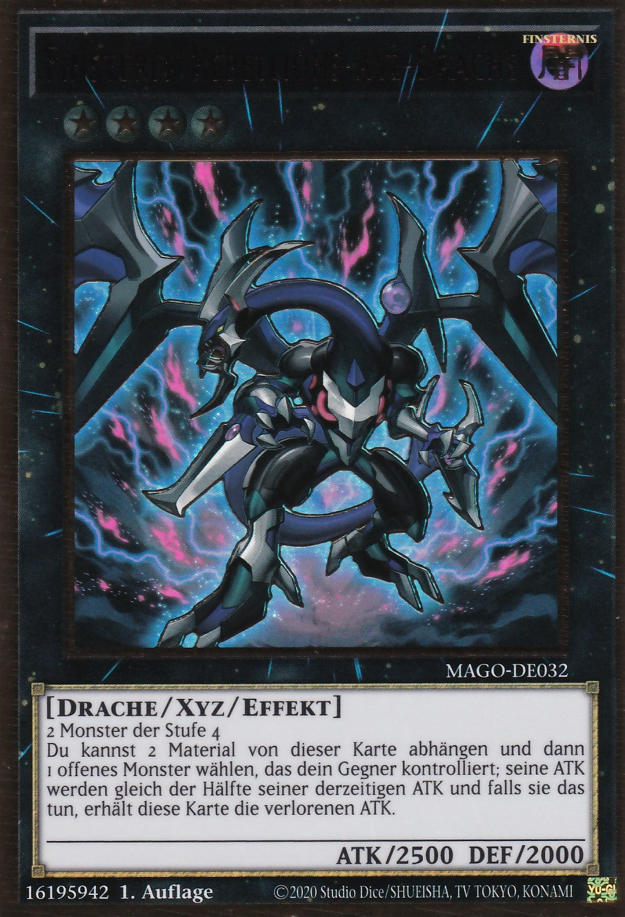 Finsterer Rebellions-Xyz-Drache - MAGO-DE032 - Premium Gold Rare - Deutsch - 2. Auflage - Maximum Gold