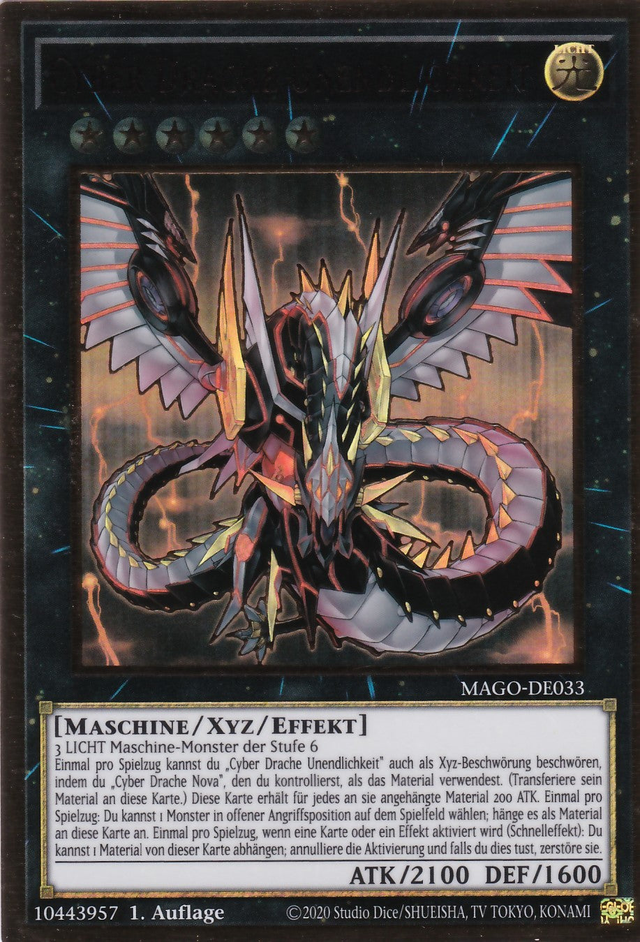 Cyber Drache Unendlichkeit (V.1 - Gold Rare) - MAGO-DE033 - Premium Gold Rare - Deutsch - 2. Auflage - Maximum Gold