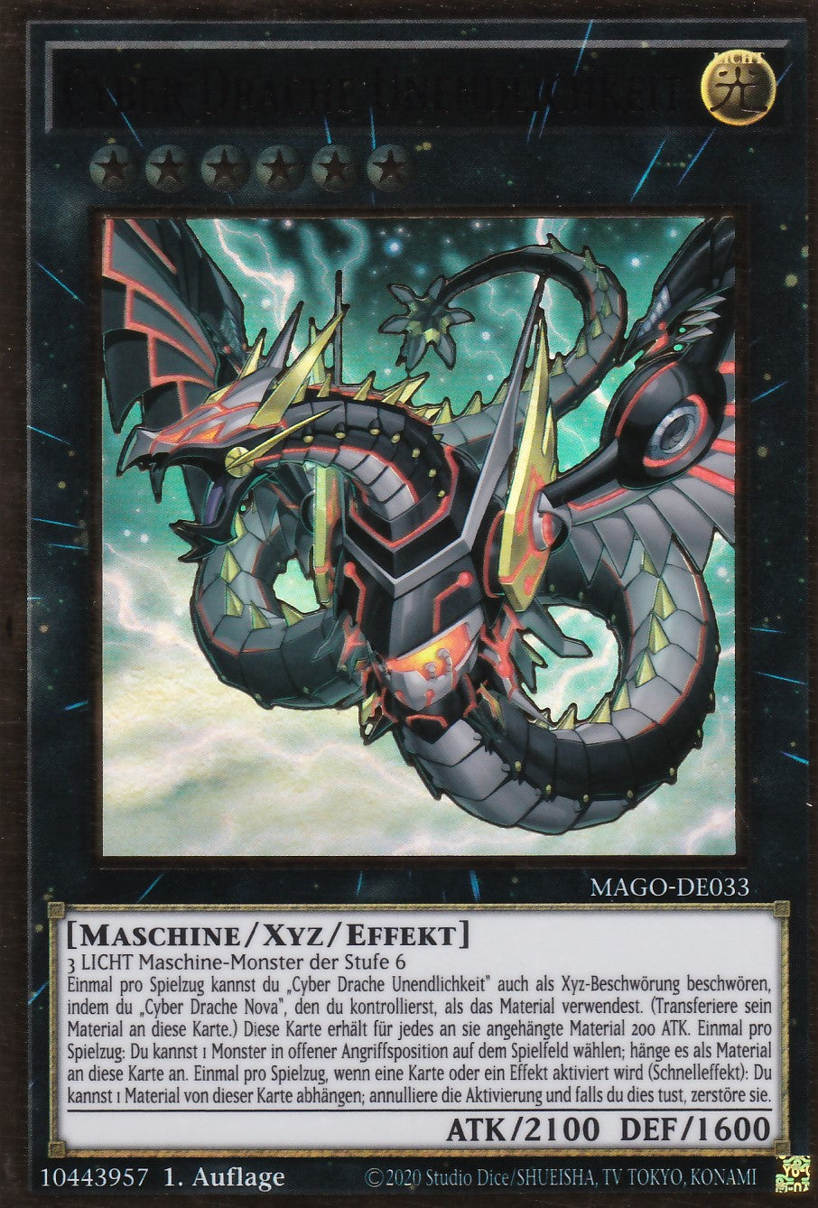 Cyber Drache Unendlichkeit (V.2 - Gold Rare) - MAGO-DE033 - Premium Gold Rare - Deutsch - 2. Auflage - Maximum Gold