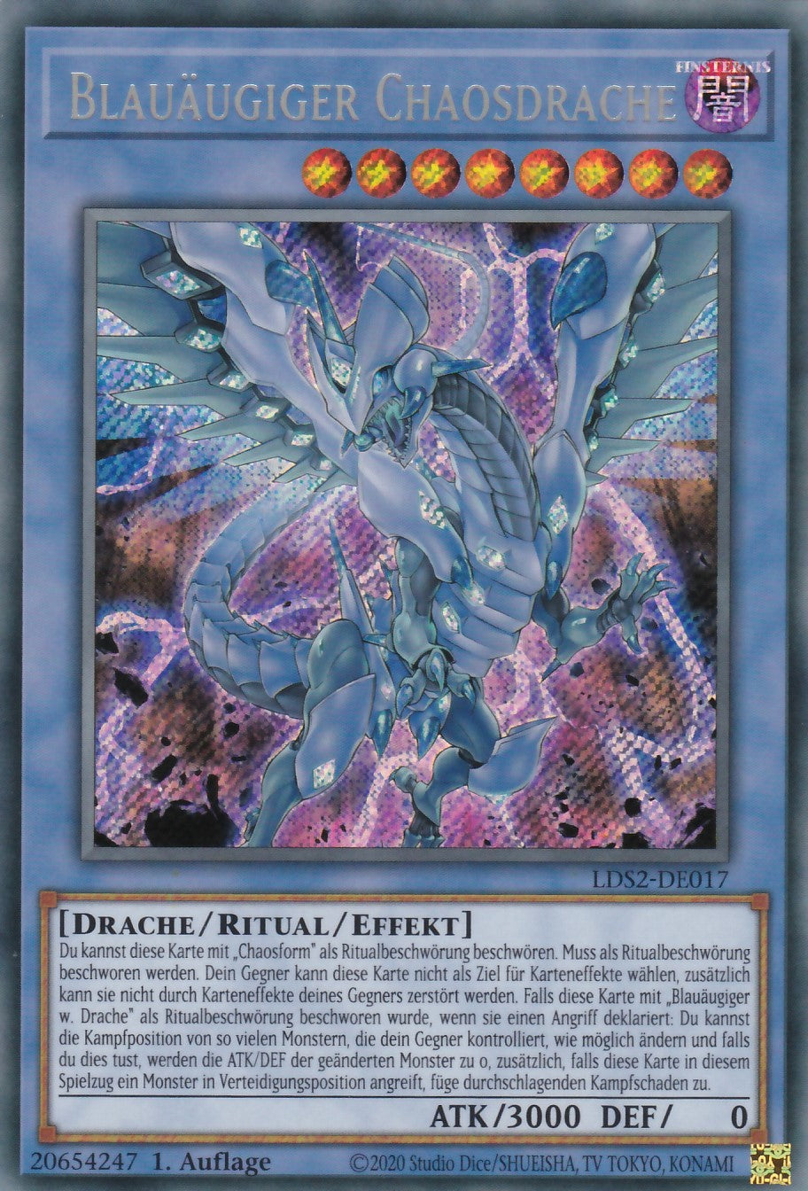 Blauäugiger Chaosdrache - LDS2-DE017 - Secret Rare - Deutsch - 1. Auflage - Legendary Duelists: Season 2