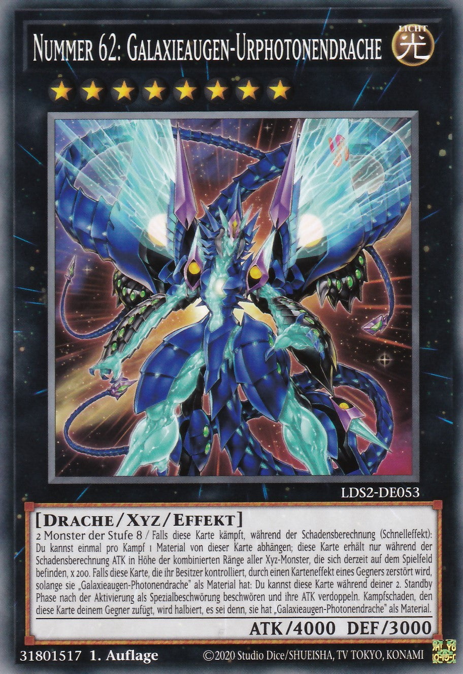 Nummer 62: Galaxieaugen-Urphotonendrache - LDS2-DE053 - Common - Deutsch - 1. Auflage - Legendary Duelists: Season 2