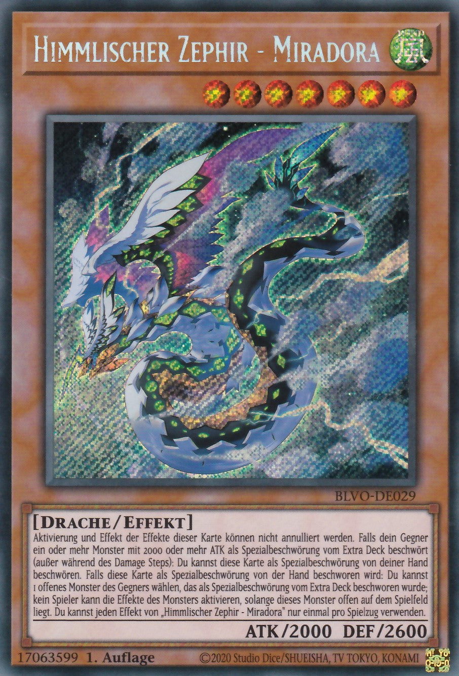 Himmlischer Zephir - Miradora - BLVO-DE029 - Secret Rare - Deutsch - 1. Auflage - Blazing Vortex
