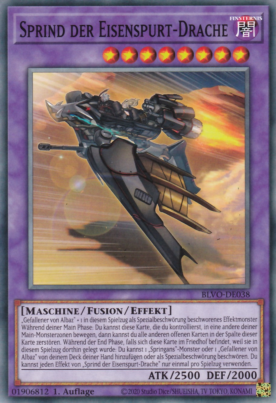 Yu-Gi-Oh! Sammelkarte „Bewaffneter Drachenblitzschlag“ – Common, Deutsch, 1. Auflage, Mit Toploader