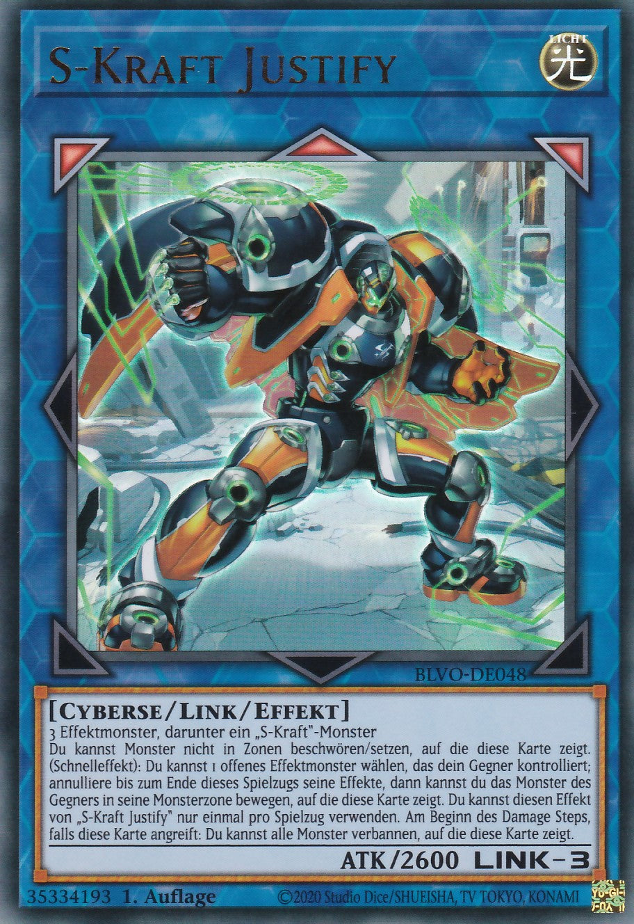 S-Kraft Justify - BLVO-DE048 - Ultra Rare - Deutsch - 1. Auflage - Blazing Vortex