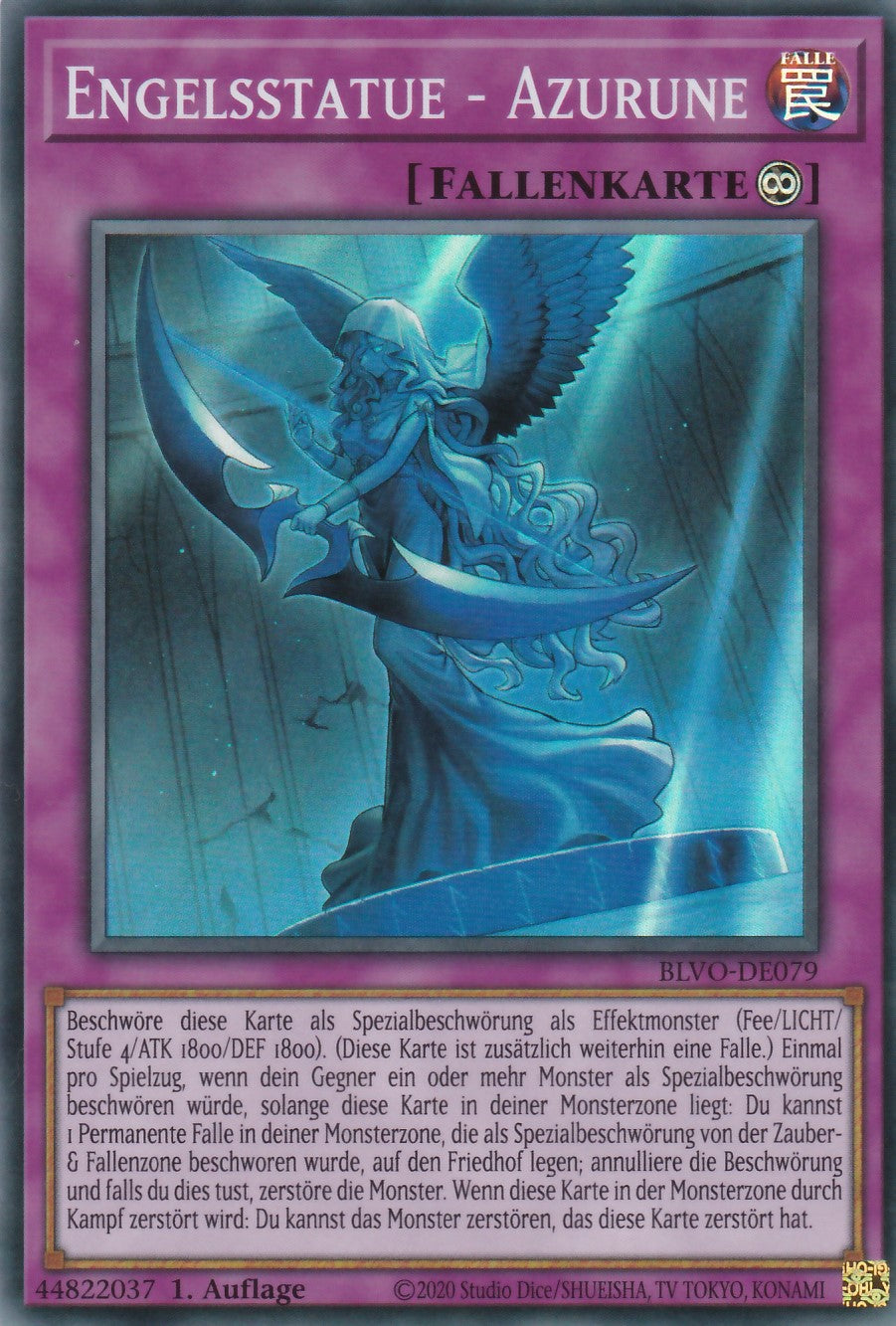 Engelsstatue - Azurune - BLVO-DE079 - Super Rare - Deutsch - 1. Auflage - Blazing Vortex