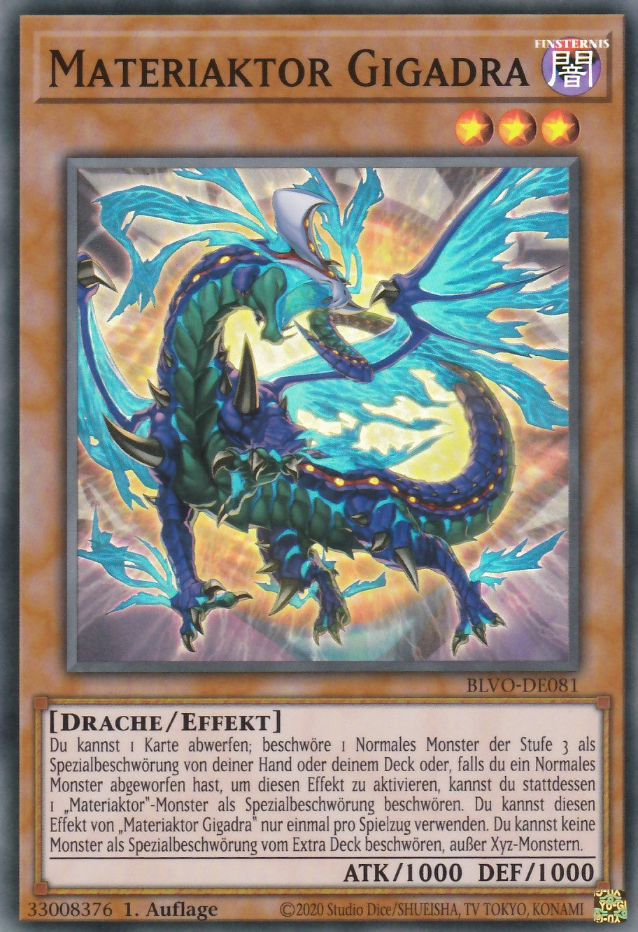 Materiaktor Gigadra - BLVO-DE081 - Super Rare - Deutsch - 1. Auflage - Blazing Vortex