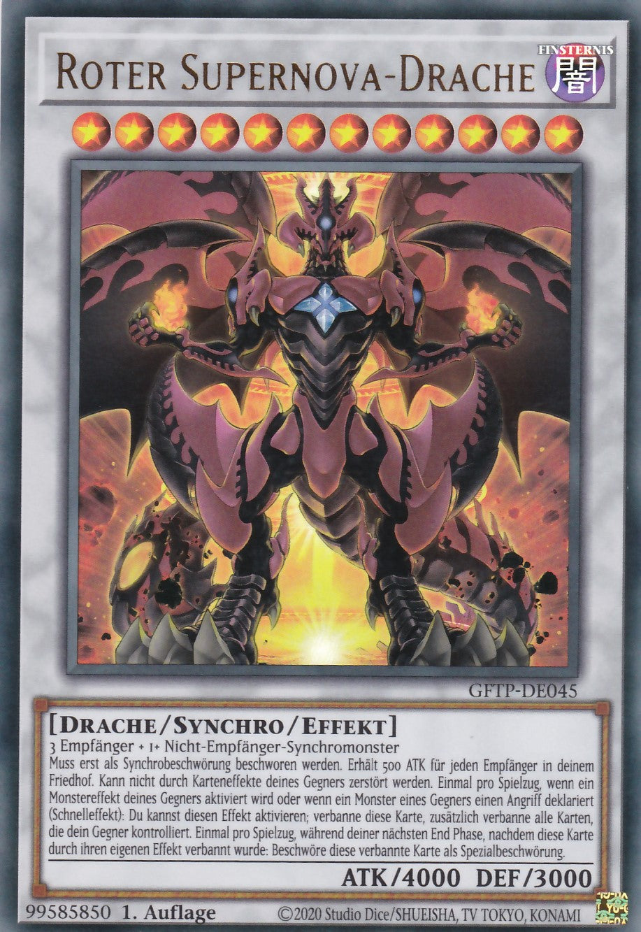 Roter Supernova-Drache - GFTP-DE045 - Ultra Rare - Deutsch - 1. Auflage - Ghosts From the Past