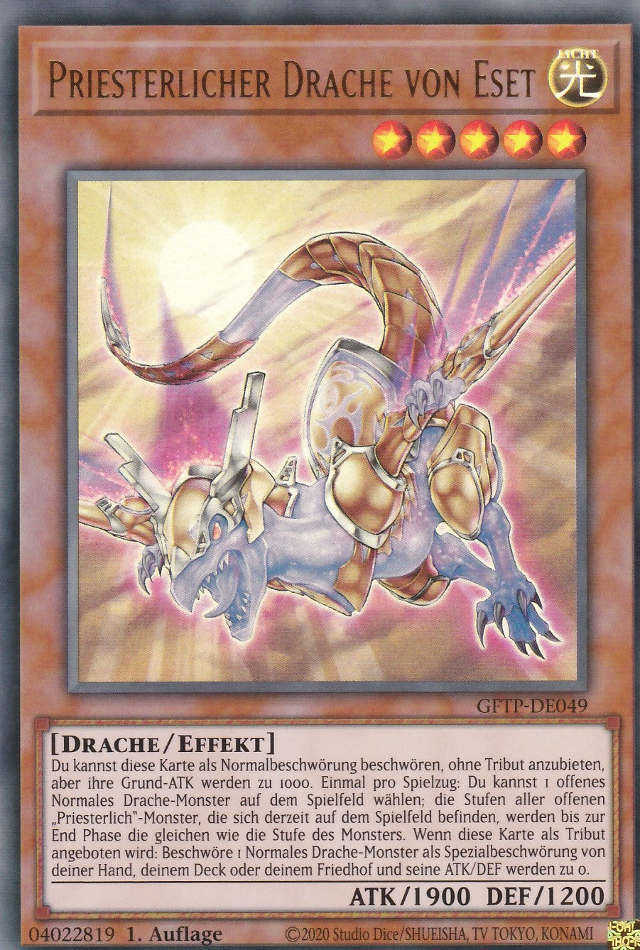 Priesterlicher Drache von Eset - GFTP-DE049 - Ultra Rare - Deutsch - 1. Auflage - Ghosts From the Past