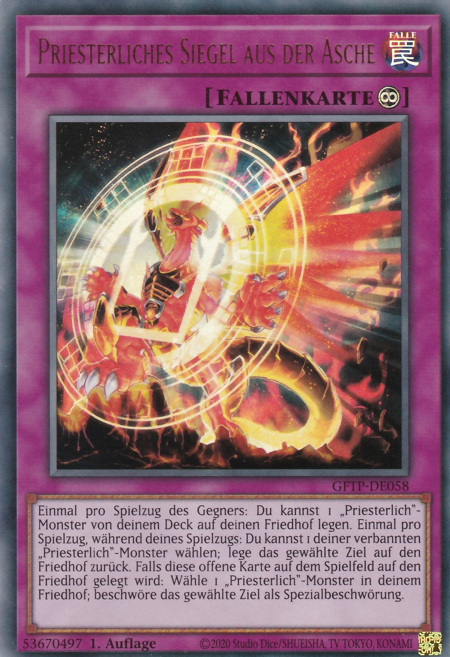 Priesterliches Siegel aus der Asche - GFTP-DE058 - Ultra Rare - Deutsch - 1. Auflage - Ghosts From the Past