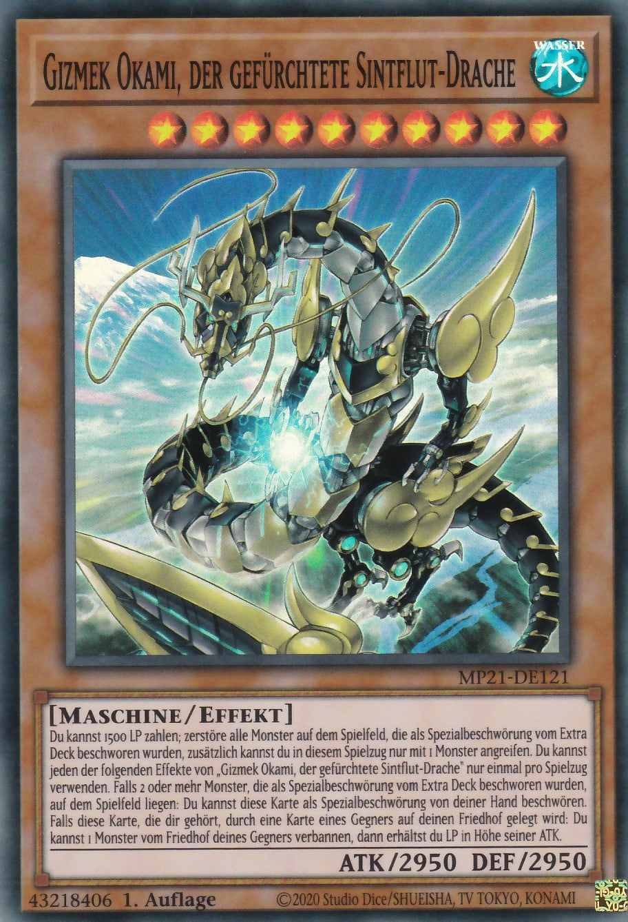 Gizmek Okami, der gefürchtete Sintflut-Drache - MP21-DE121 - Super Rare - Deutsch - 1. Auflage - 2021 Tin of Ancient Battles