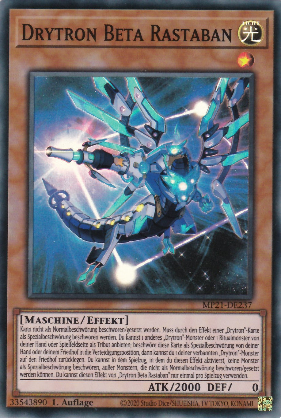 Drytron Beta Rastaban - MP21-DE237 - Super Rare - Deutsch - 1. Auflage - 2021 Tin of Ancient Battles