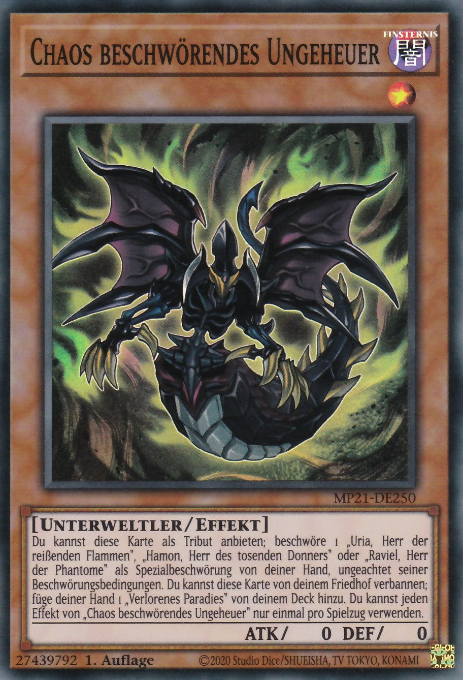 Chaos beschwörendes Ungeheuer - MP21-DE250 - Super Rare - Deutsch - 1. Auflage - 2021 Tin of Ancient Battles