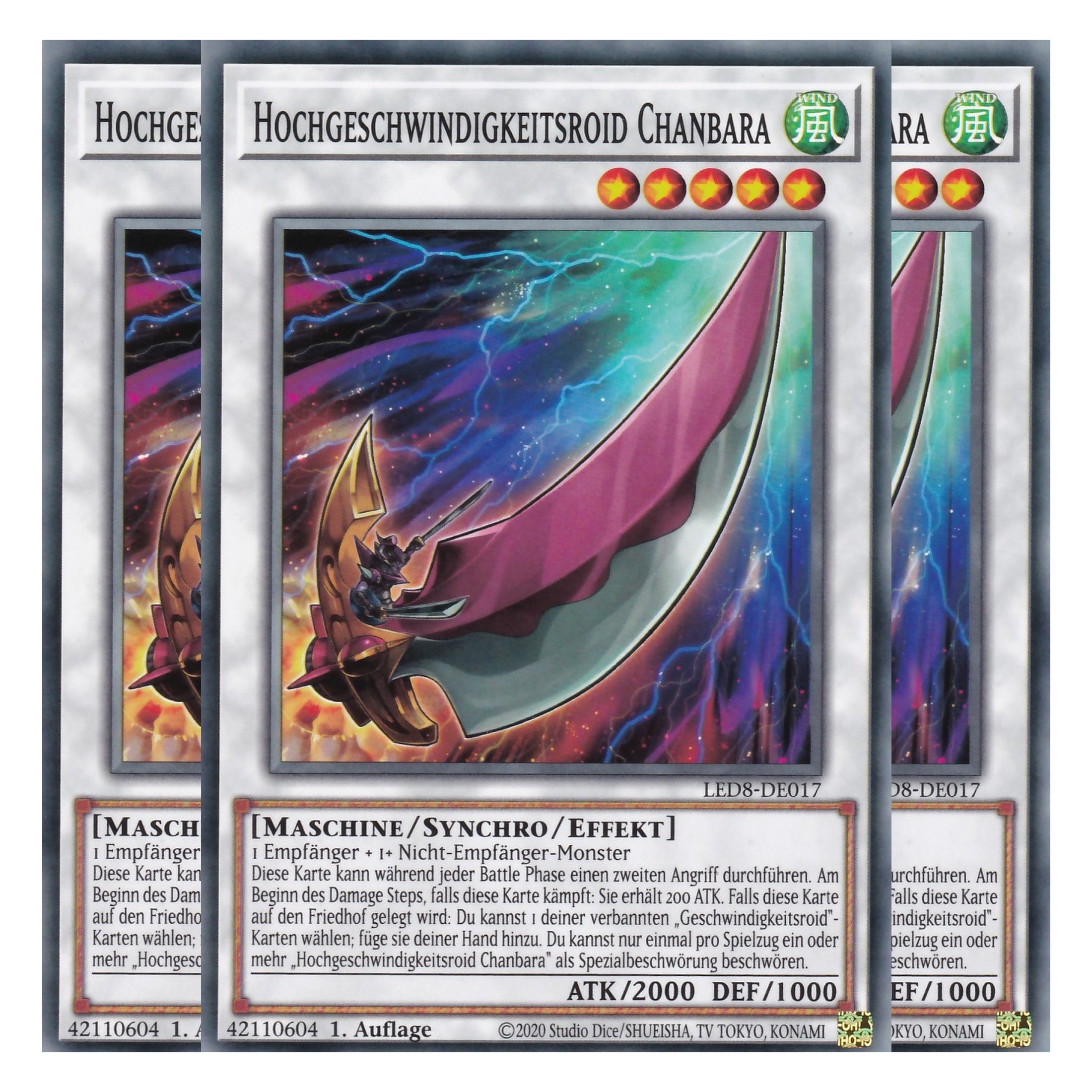 Hochgeschwindigkeitsroid Chanbara - LED8-DE017 - Common - Deutsch - 1. Auflage - Legendary Duelists: Synchro Storm - Playset (3 Kopien)