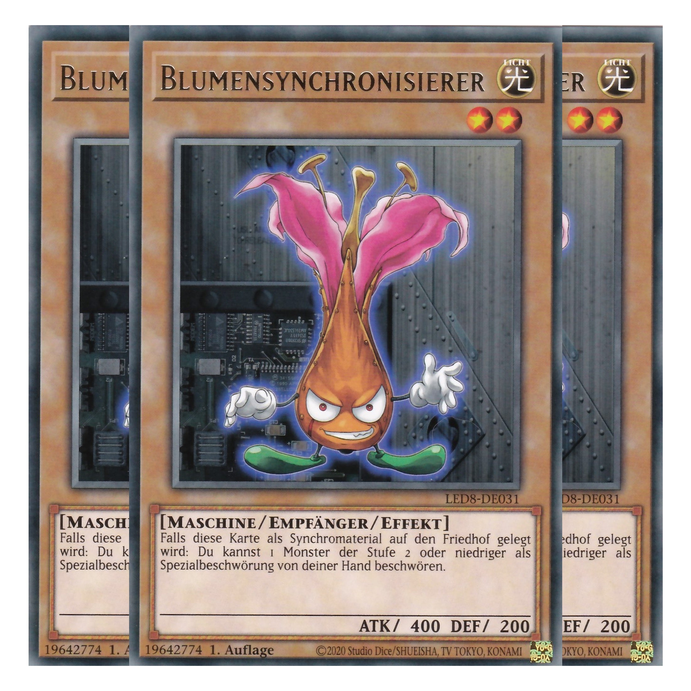 Blumensynchronisierer - LED8-DE031 - Rare - Deutsch - 1. Auflage - Legendary Duelists: Synchro Storm - Playset (3 Kopien)